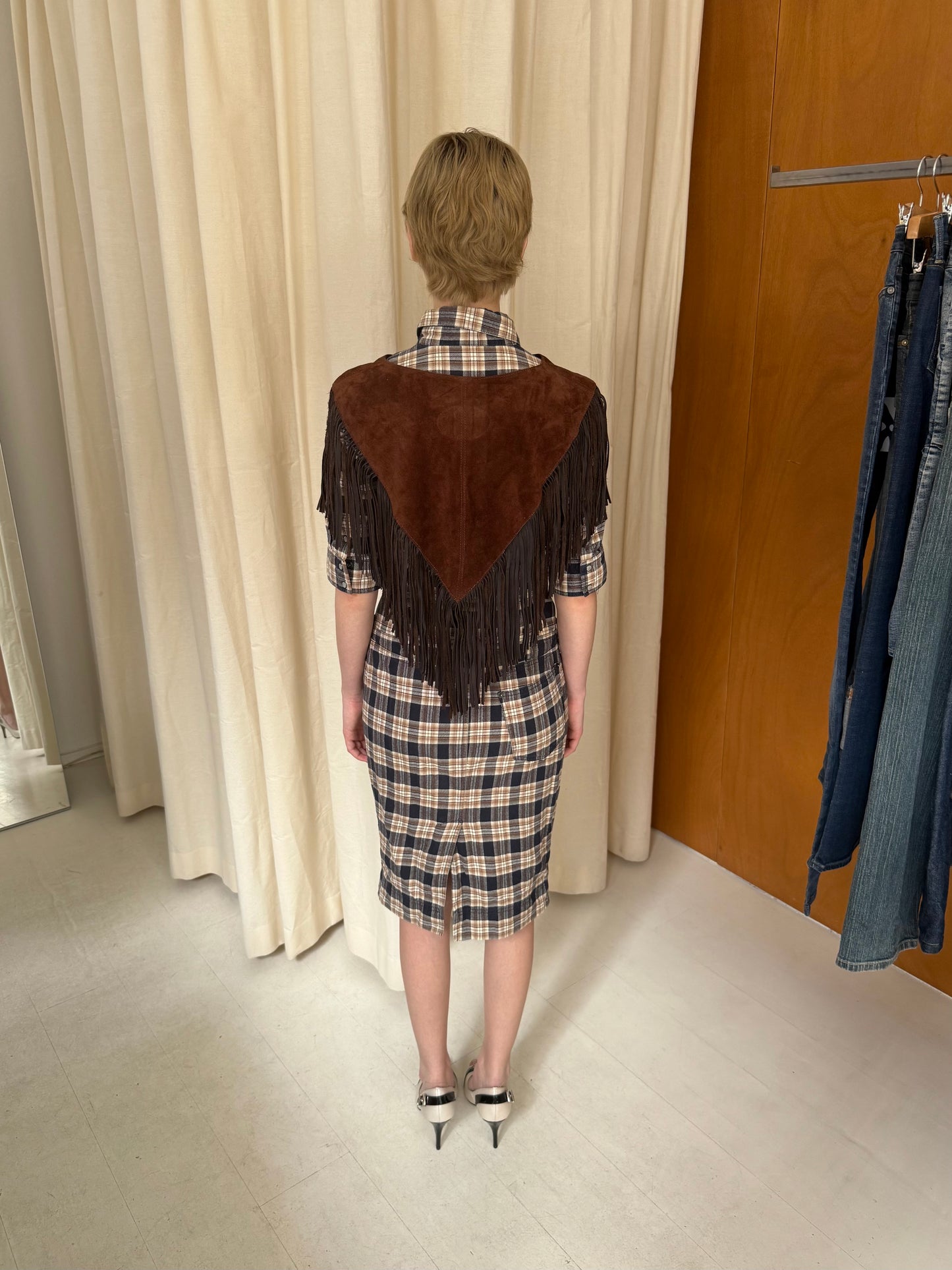 Leather Fringe Poncho