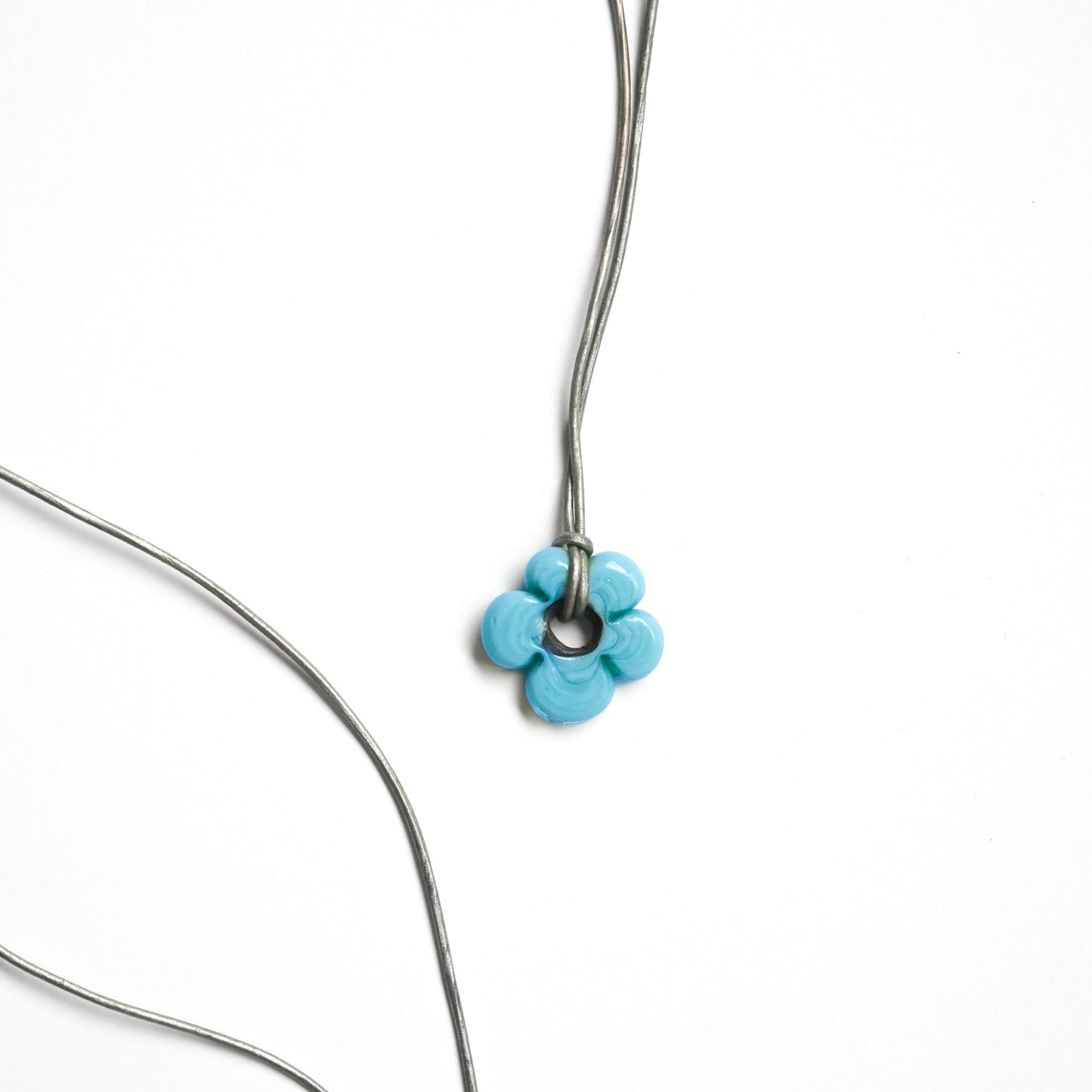 Mini Light Blue Flower Necklace