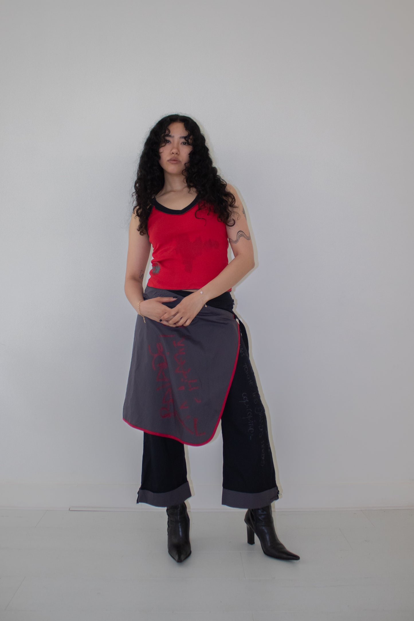 Pants with overskirt