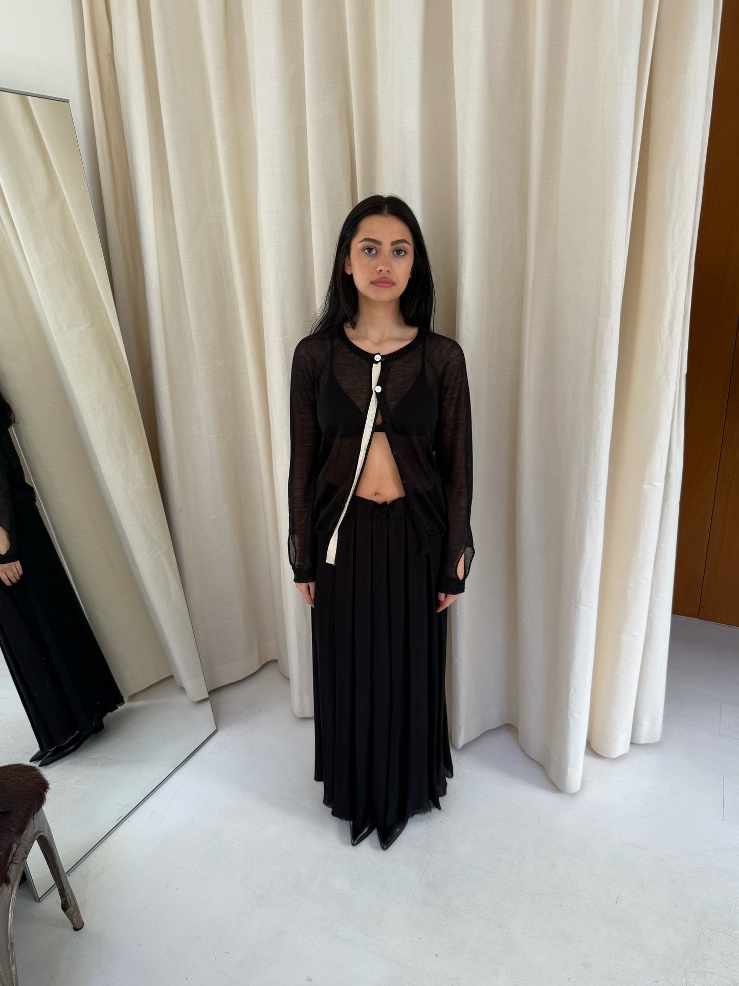Pleated Maxi Skirt