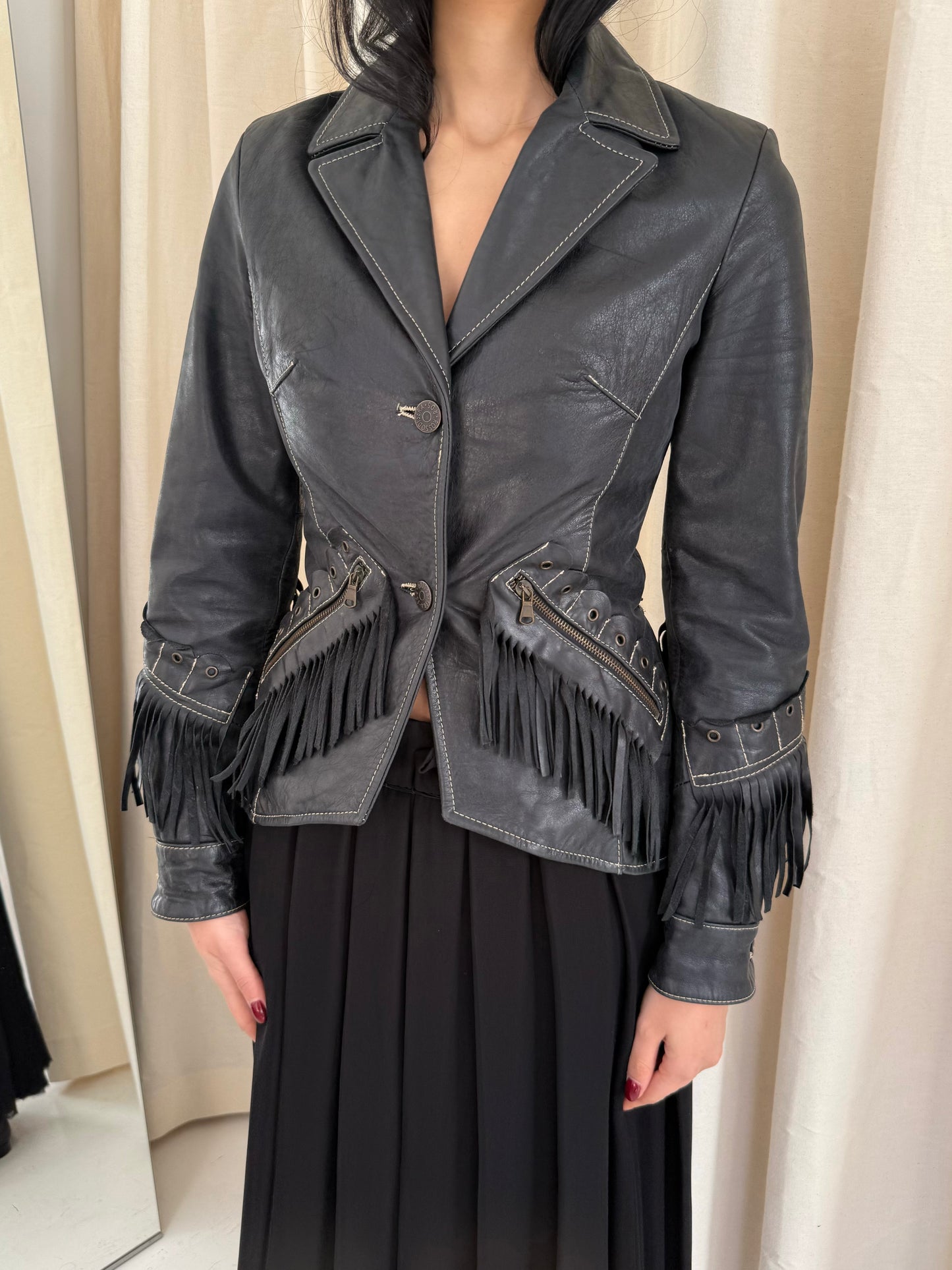Fringe Leather Jacket