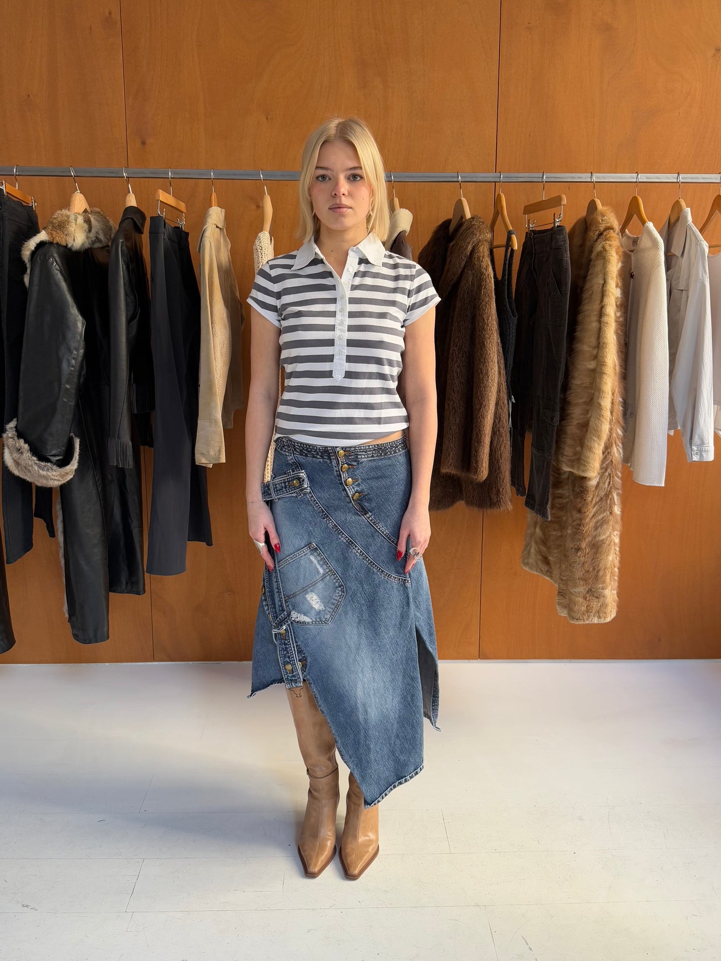 Asymmetrical Denim Skirt