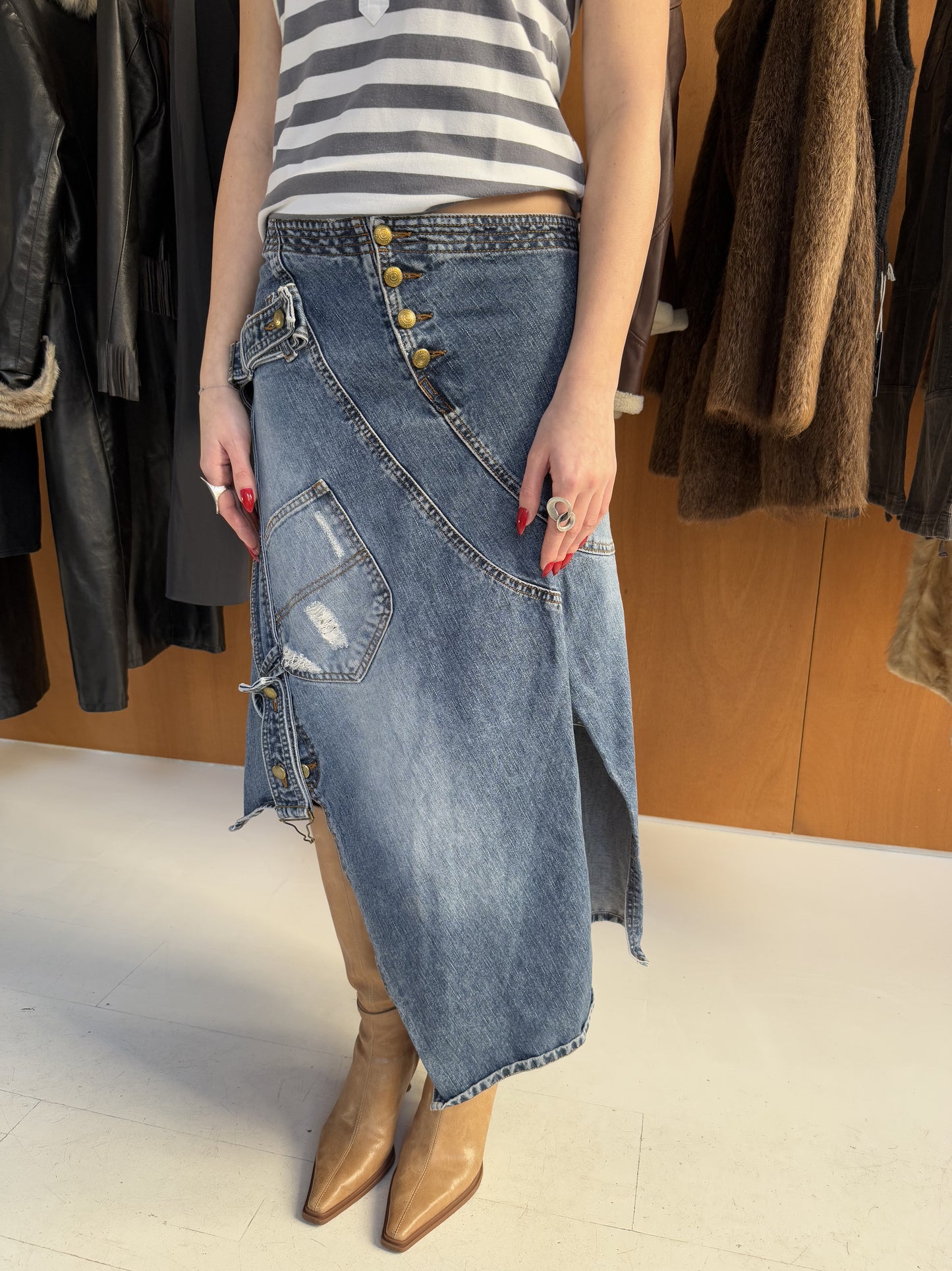 Asymmetrical Denim Skirt