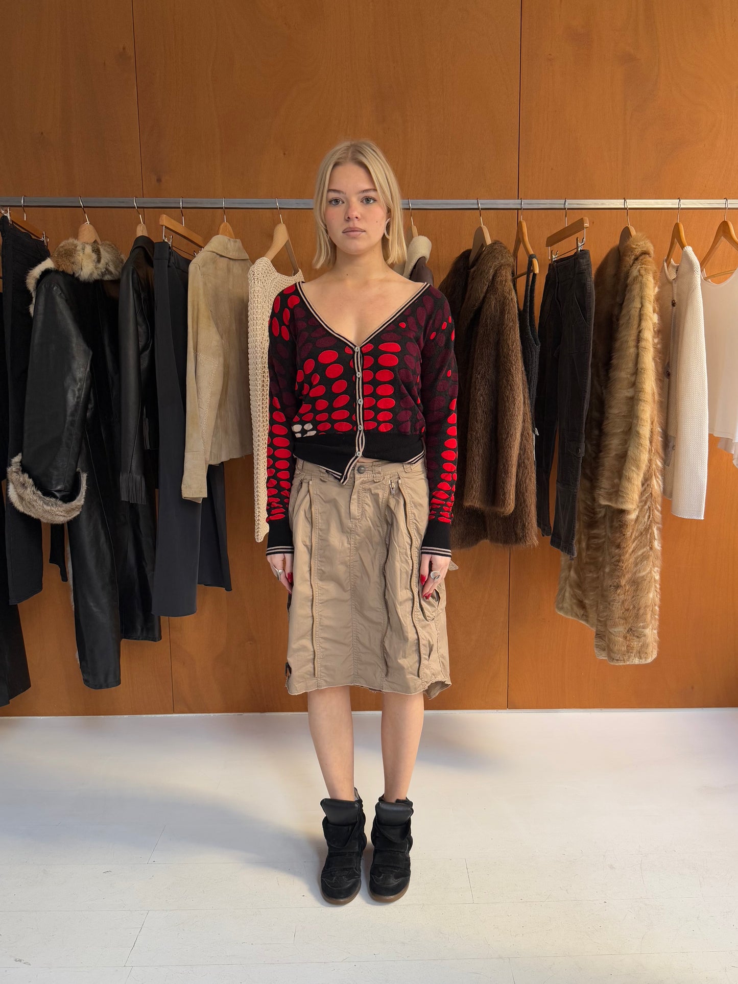 Dot Print Cardigan