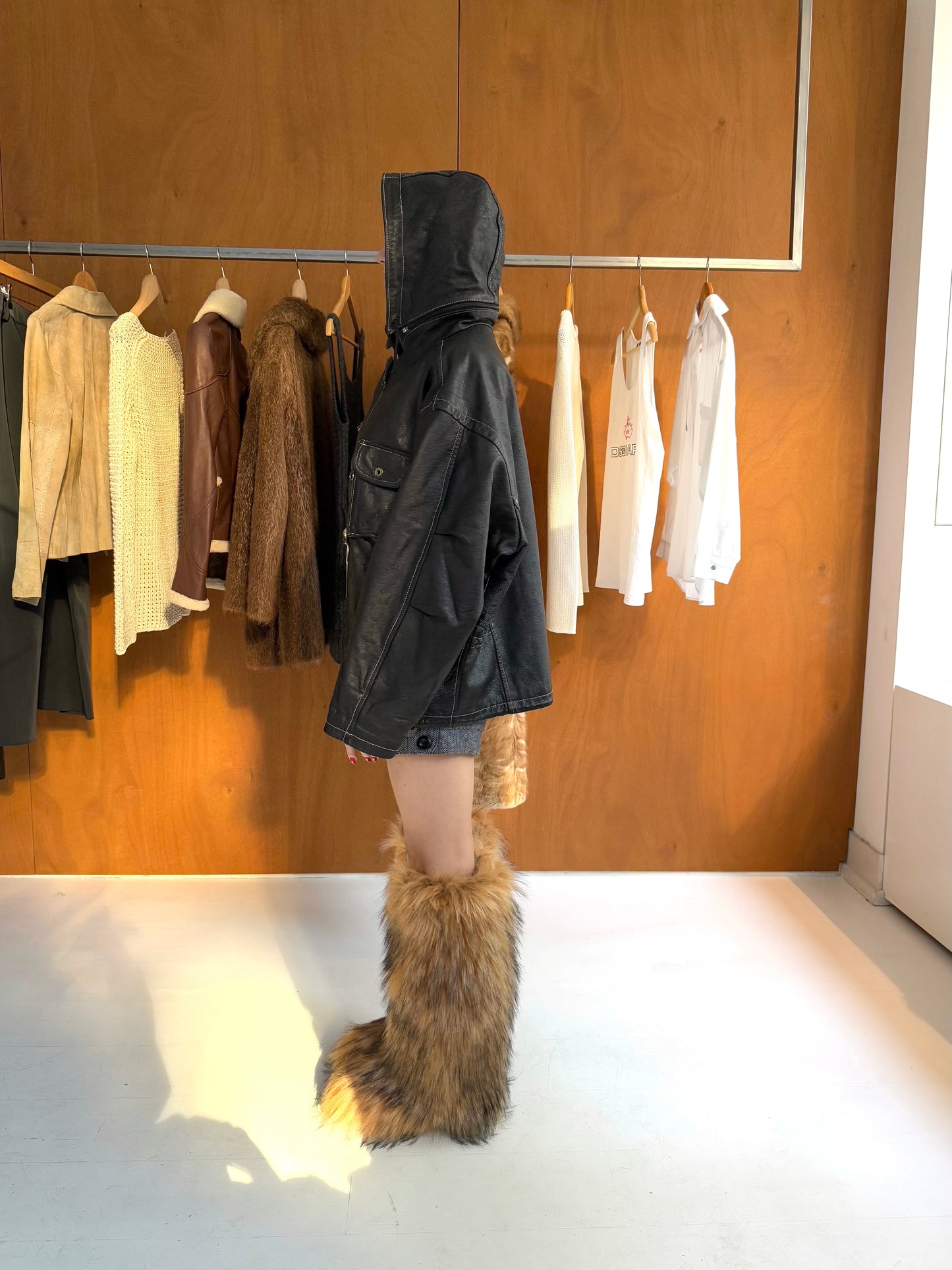 Hooded Leather Jacket
