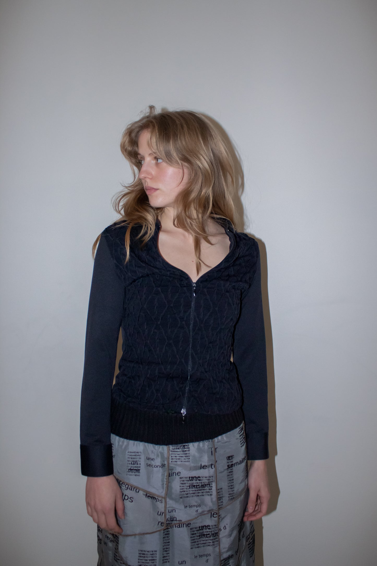 Textured Zip Top