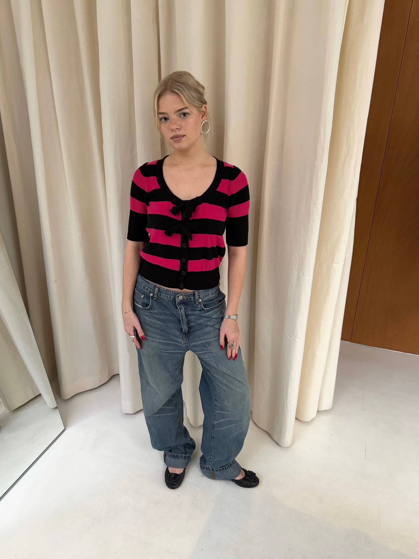 Striped Bow Top