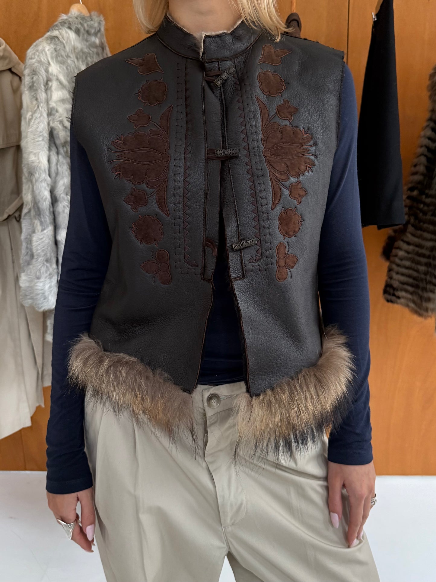 Leather & Fur Vest