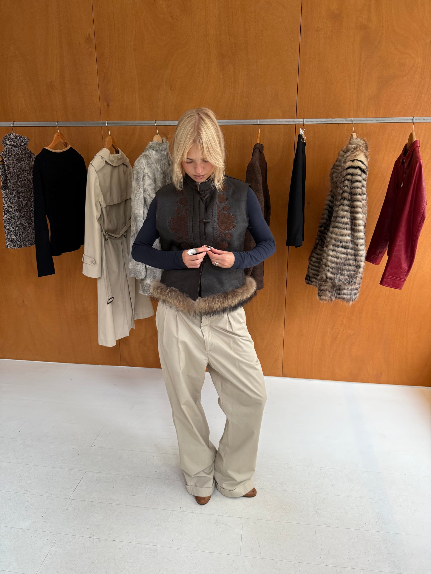 Leather & Fur Vest