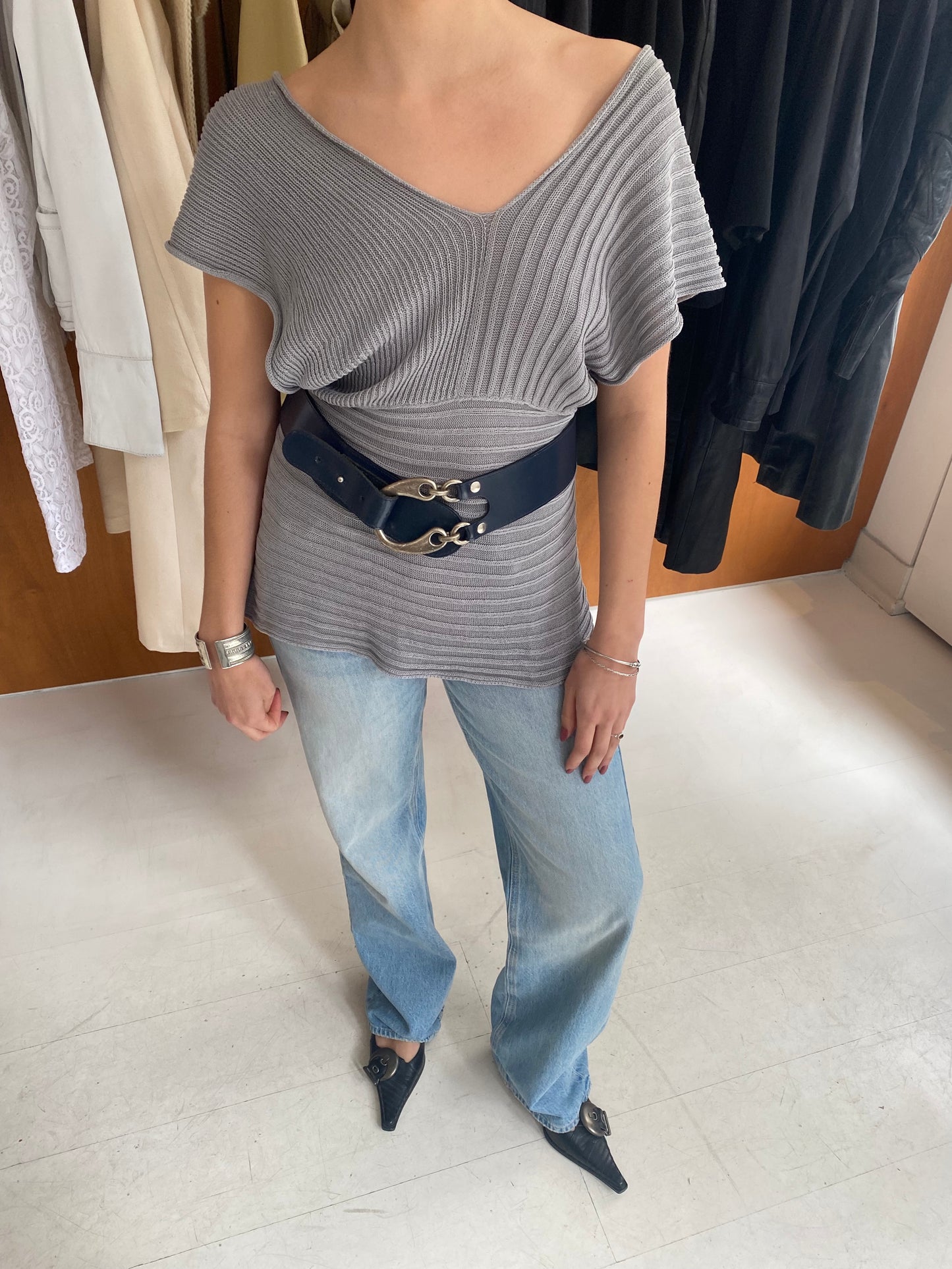 Knitted Off Shoulder Top