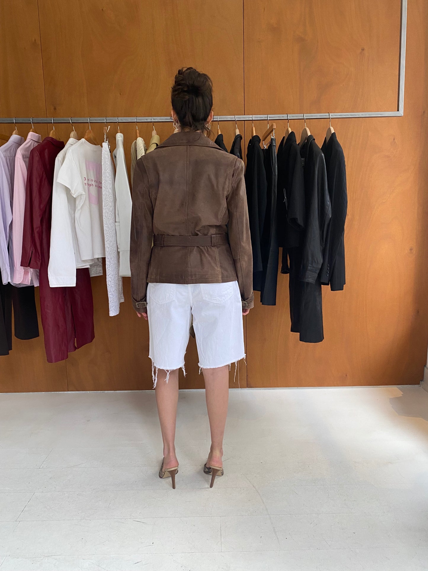 Brown Leather Blazer Jacket