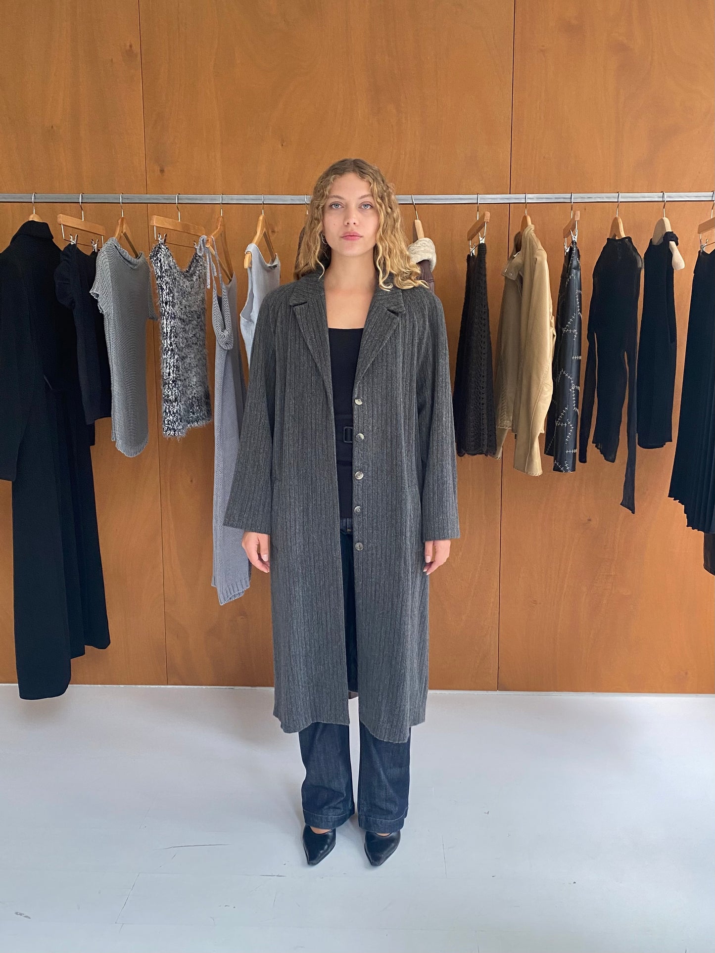 Striped Wool Coat