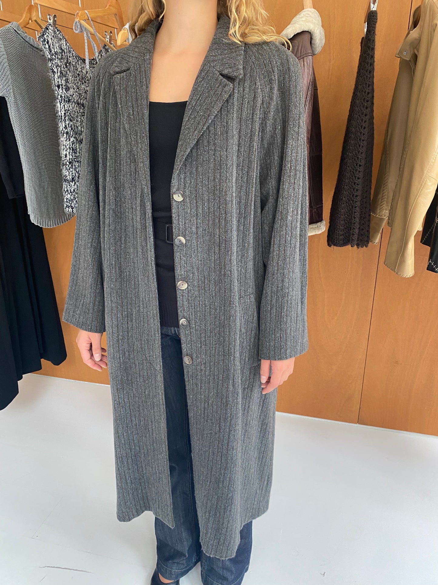 Striped Wool Coat