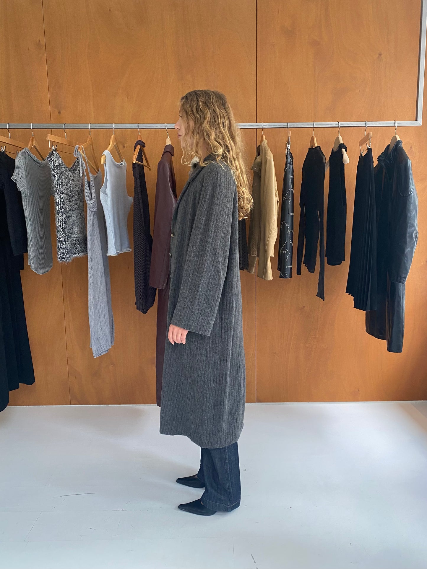 Striped Wool Coat
