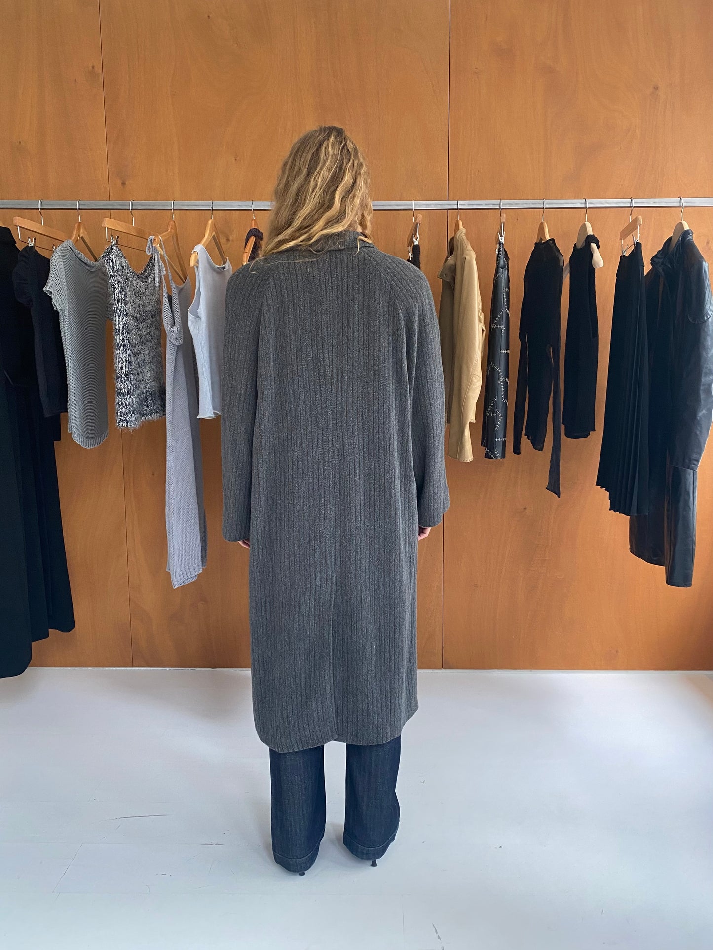 Striped Wool Coat