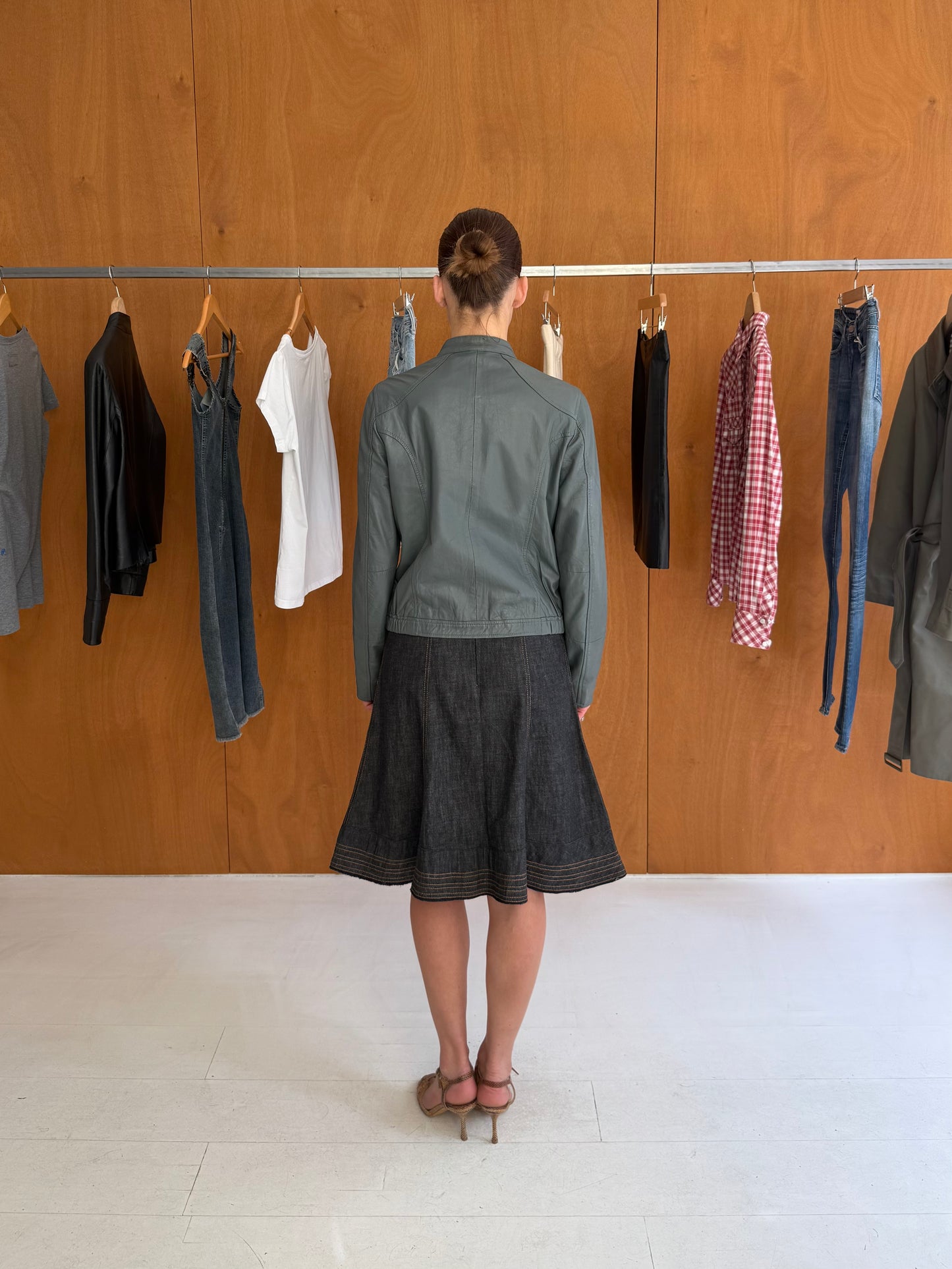 Kenzo Denim & Leather Skirt