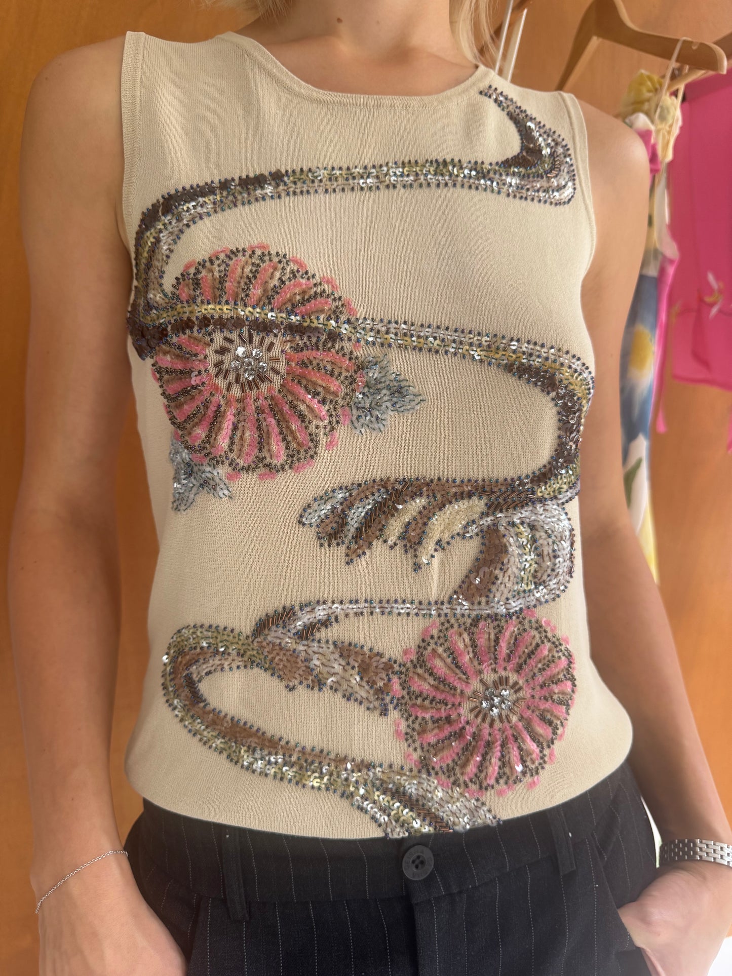 Floral Sequin Top