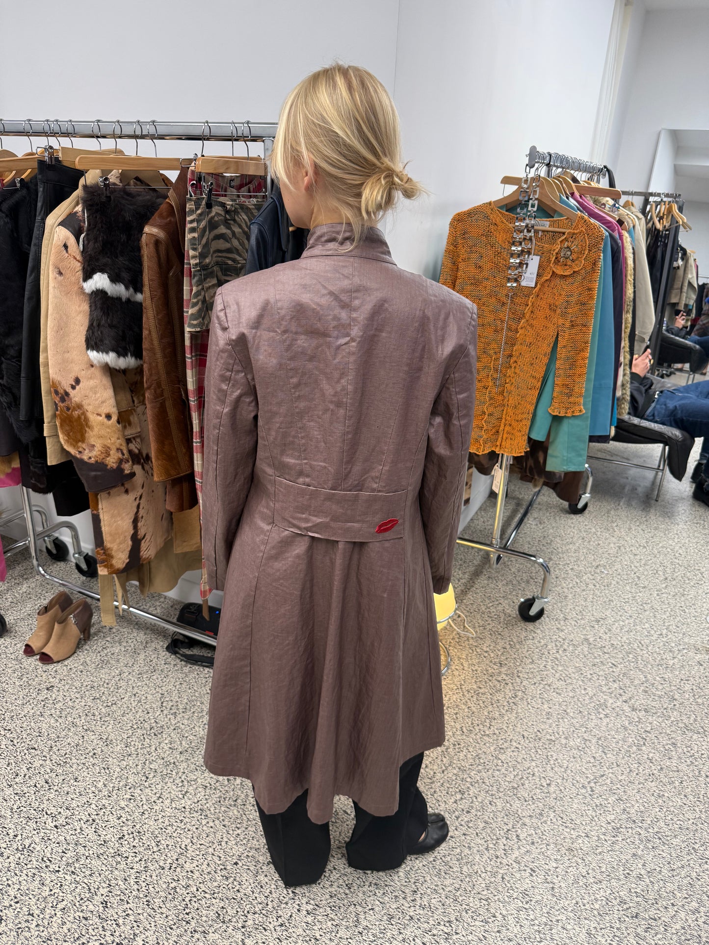 Linen Print Coat