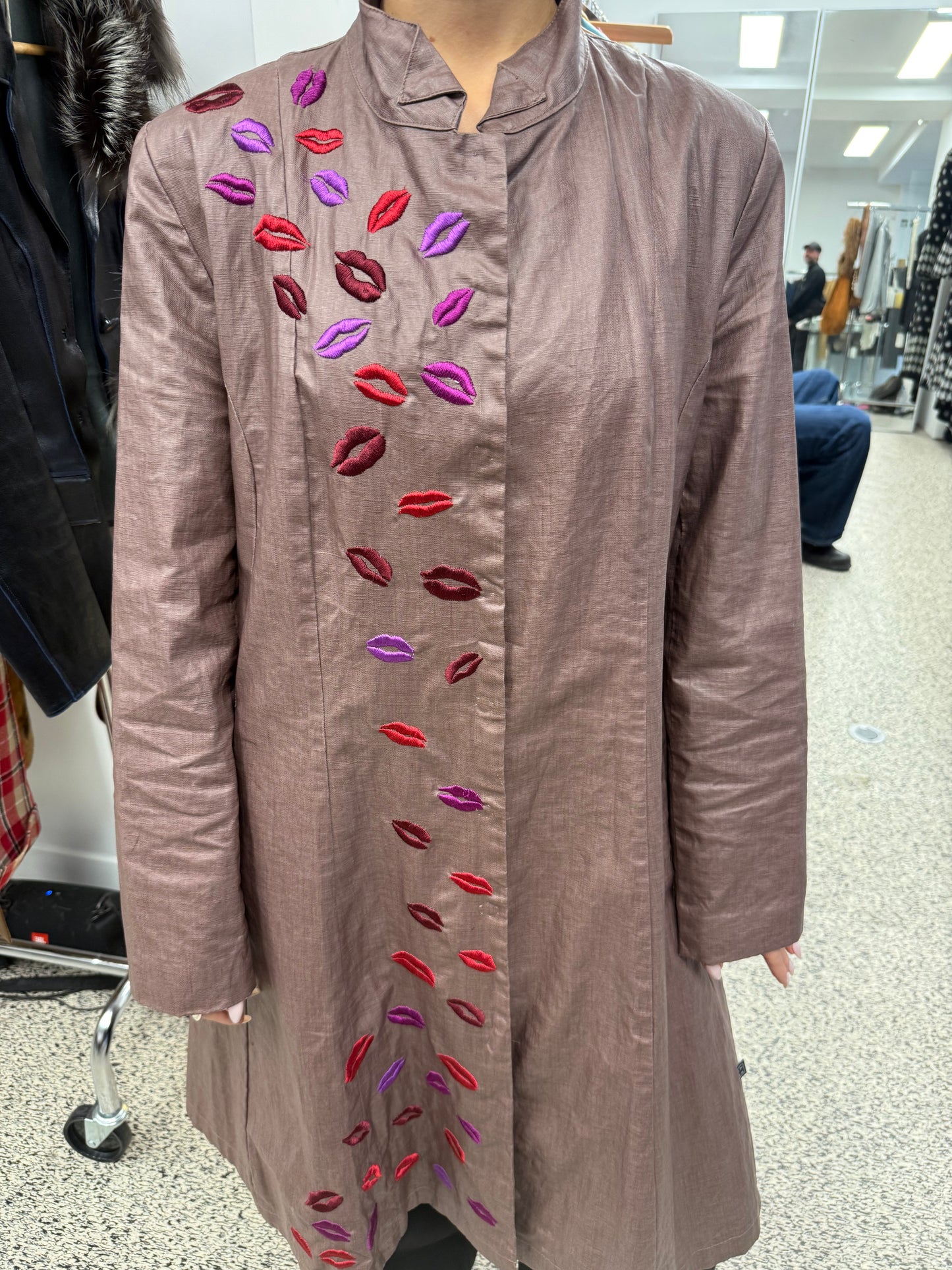 Linen Print Coat