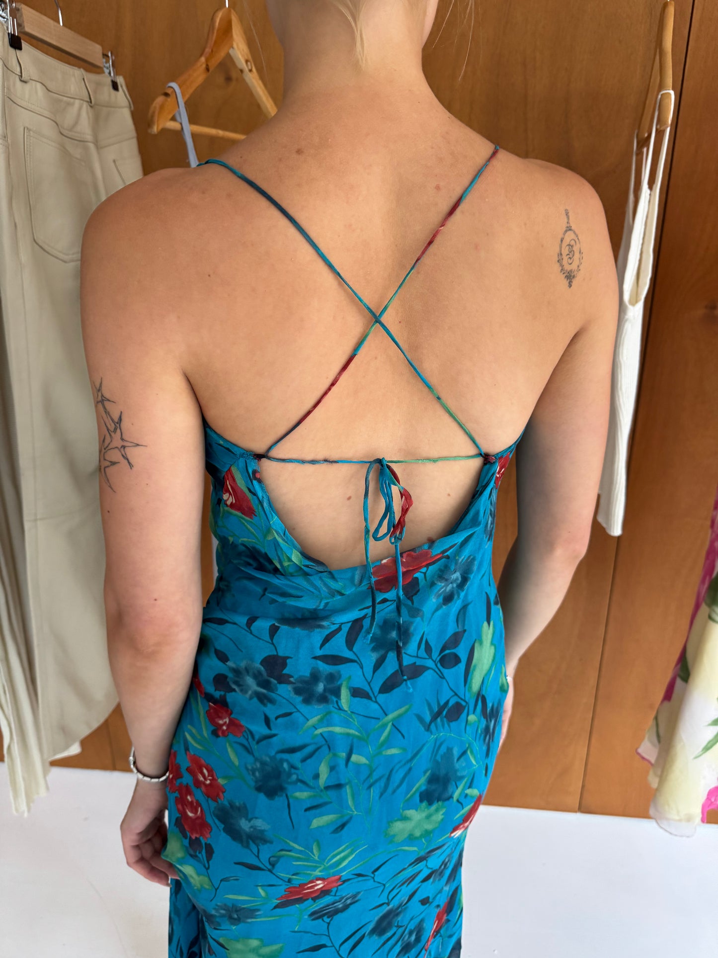 Backless Floral Dress