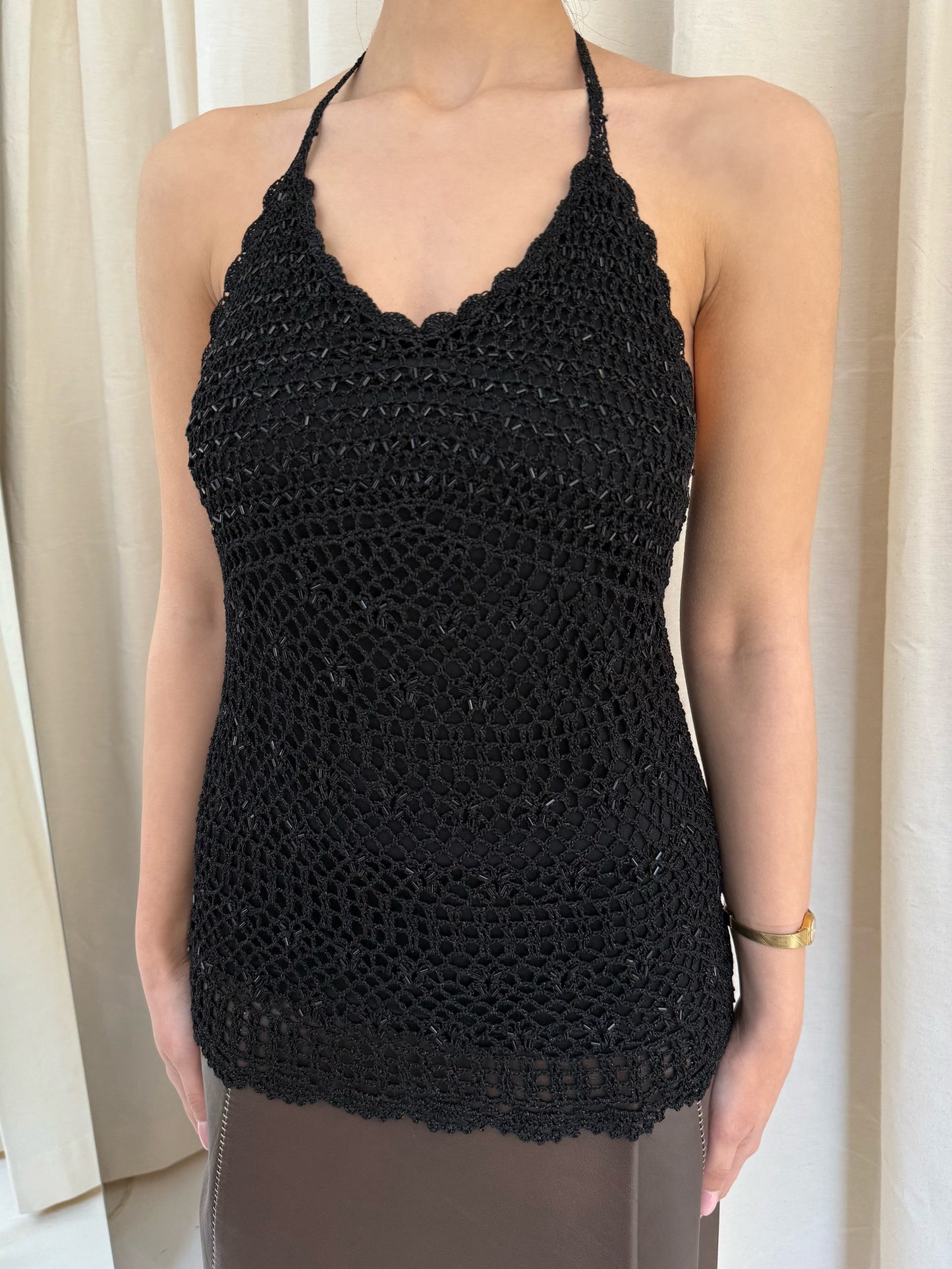 Beaded Halter Top
