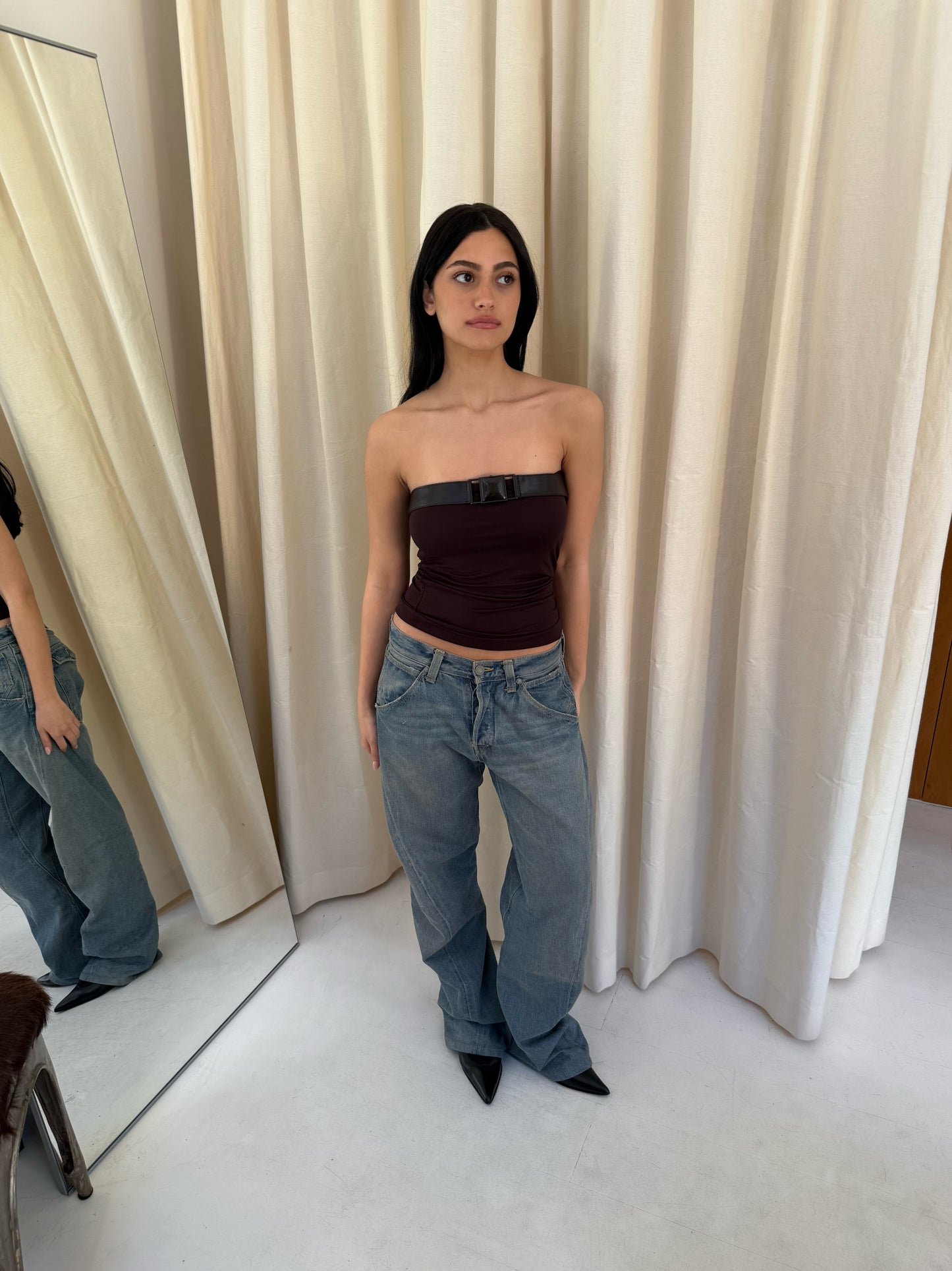Strapless Belt Top