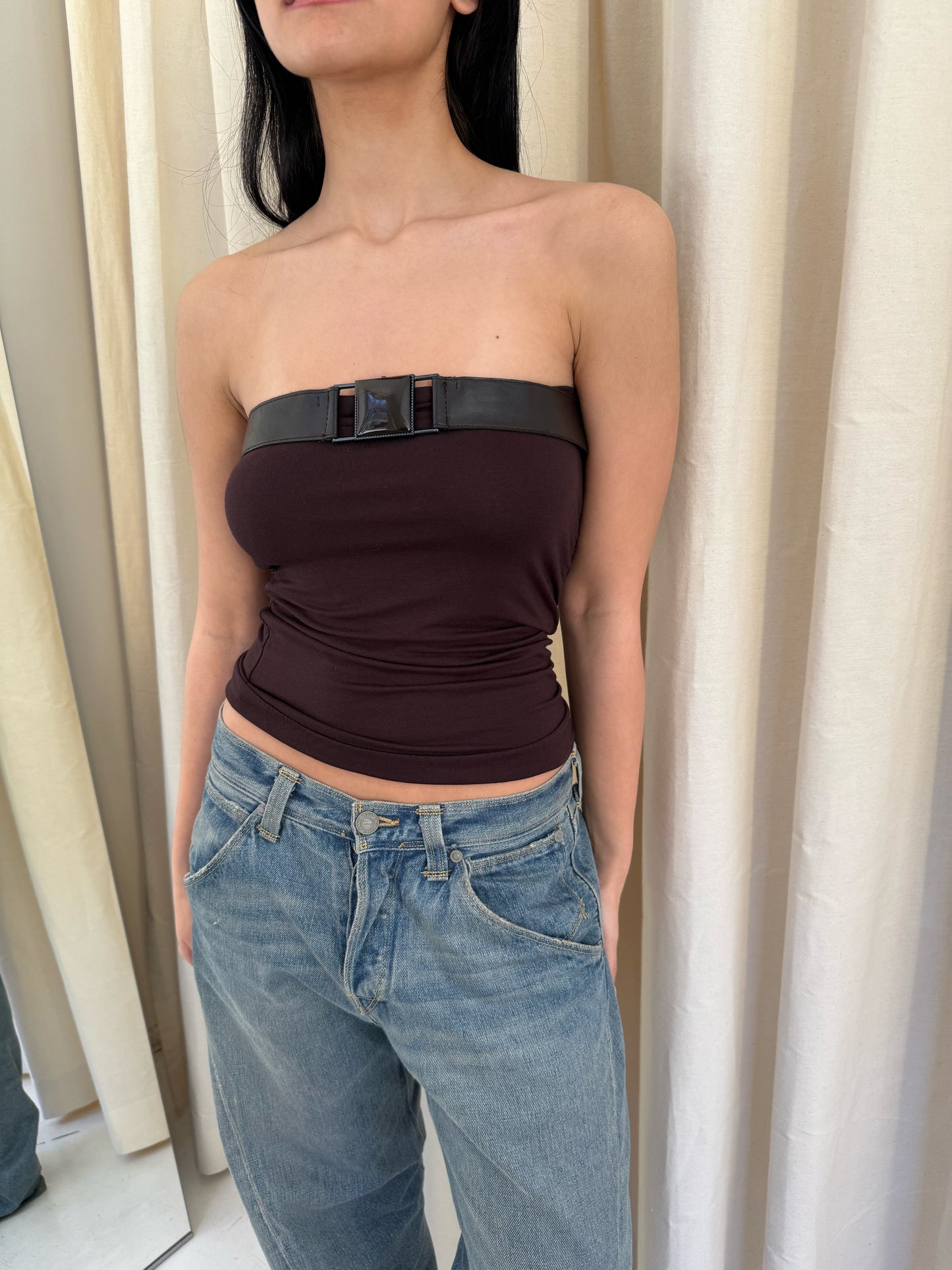 Strapless Belt Top