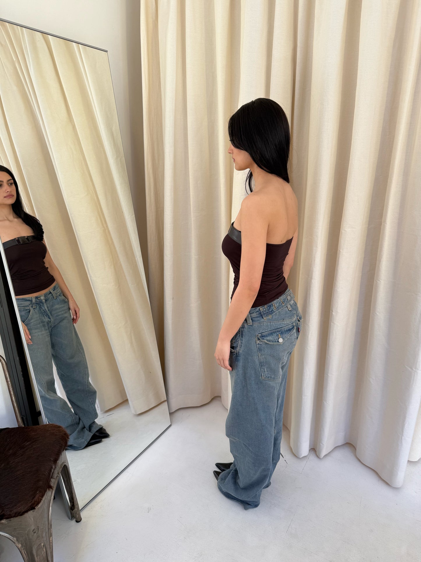 Strapless Belt Top