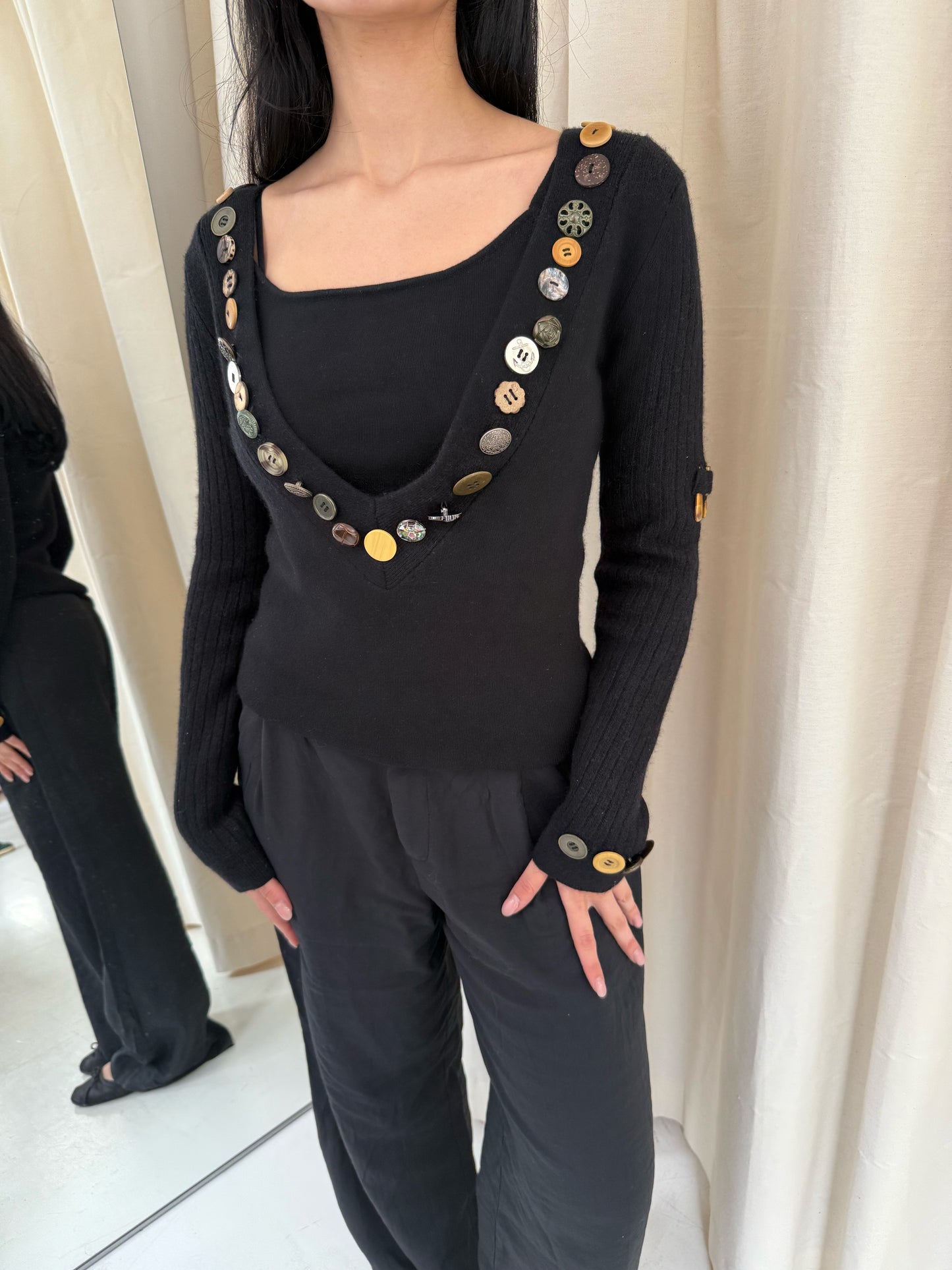 Wool Button Sweater