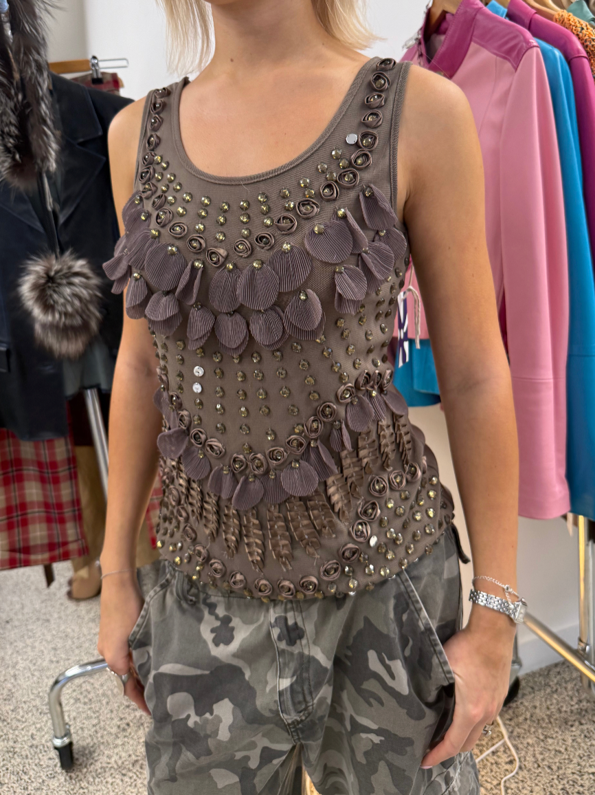 Flower Sequin Top
