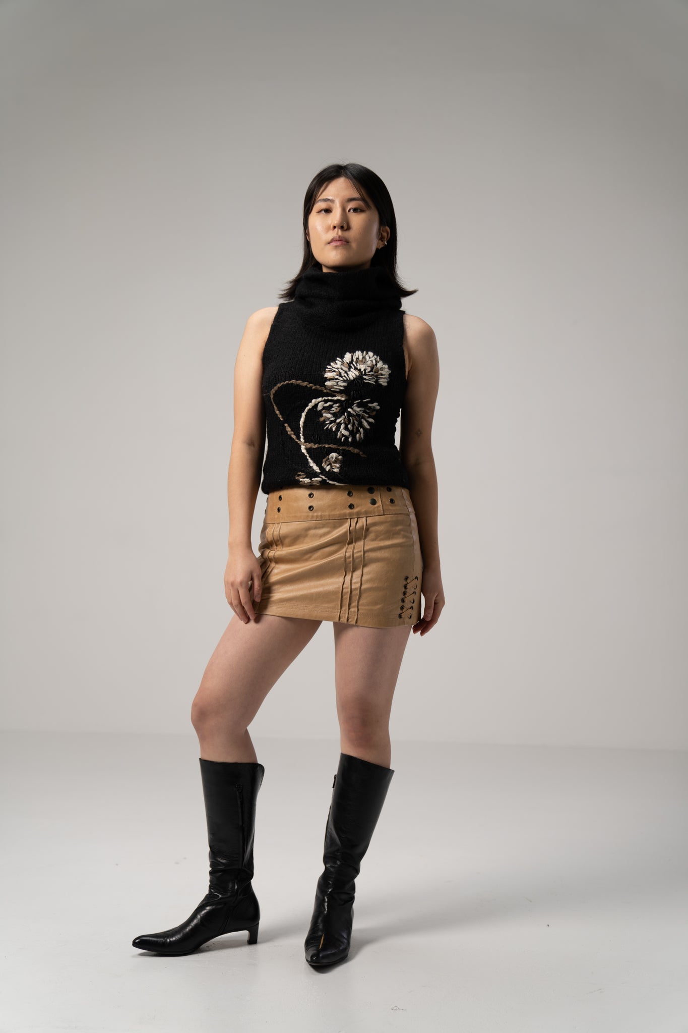 Embroidered Wool Top