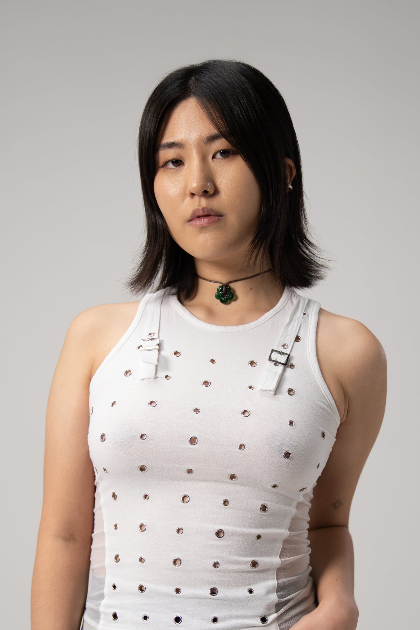 Mini Dark Green Flower Necklace