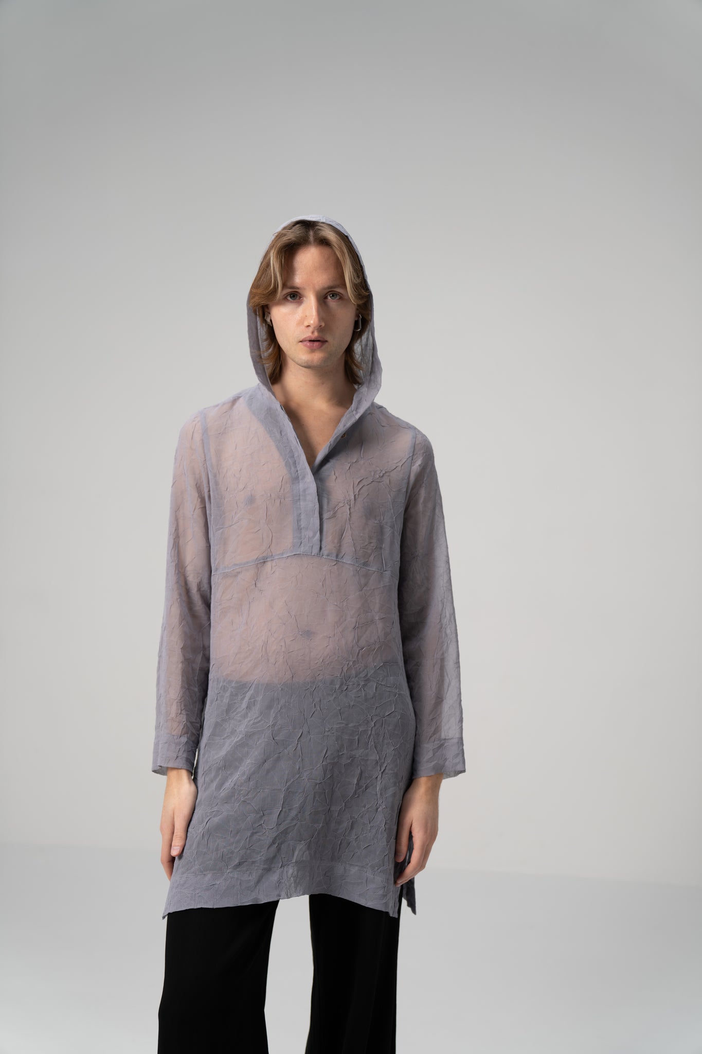 See Through Hooded Shirt