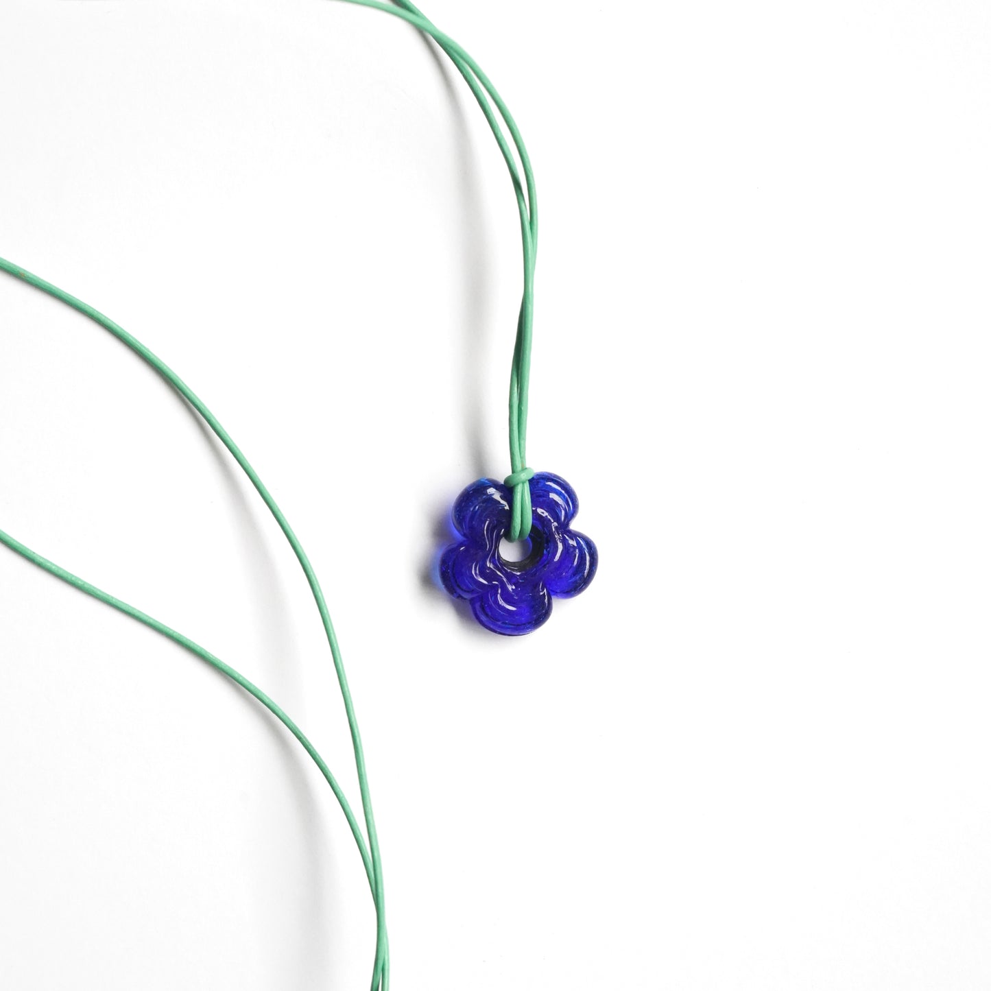 Mini Dark Blue Flower Necklace