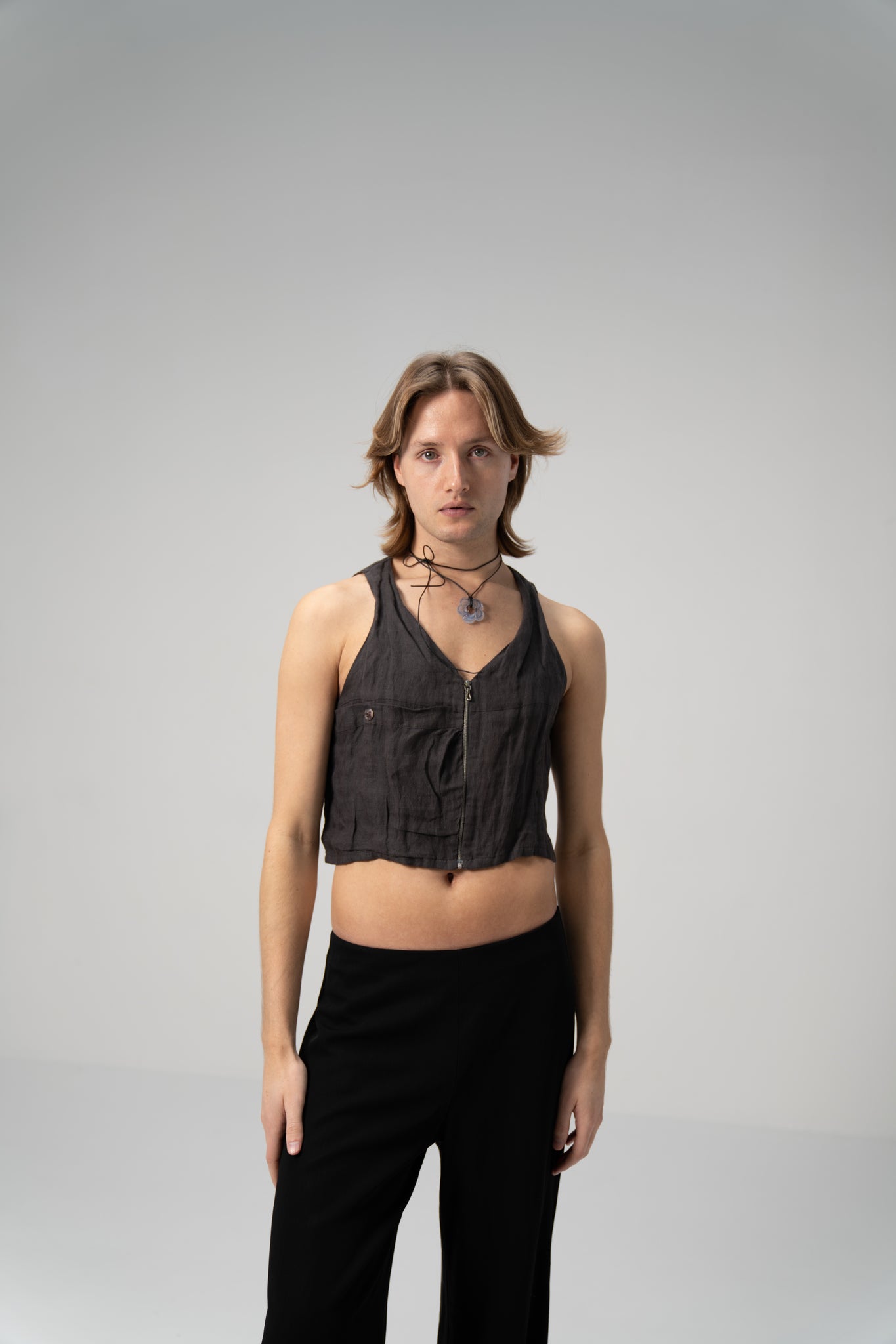 Linen Zip Top