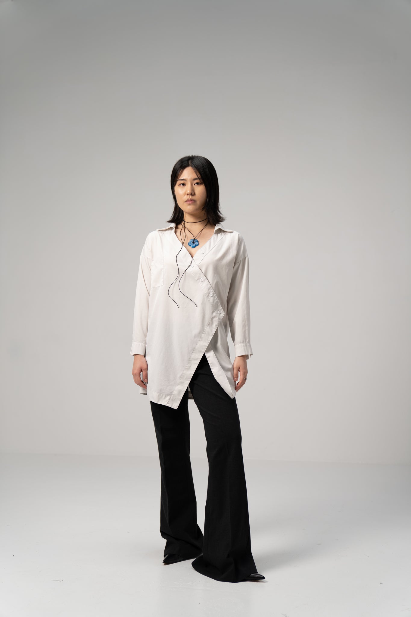 Asymmetrical White Shirt
