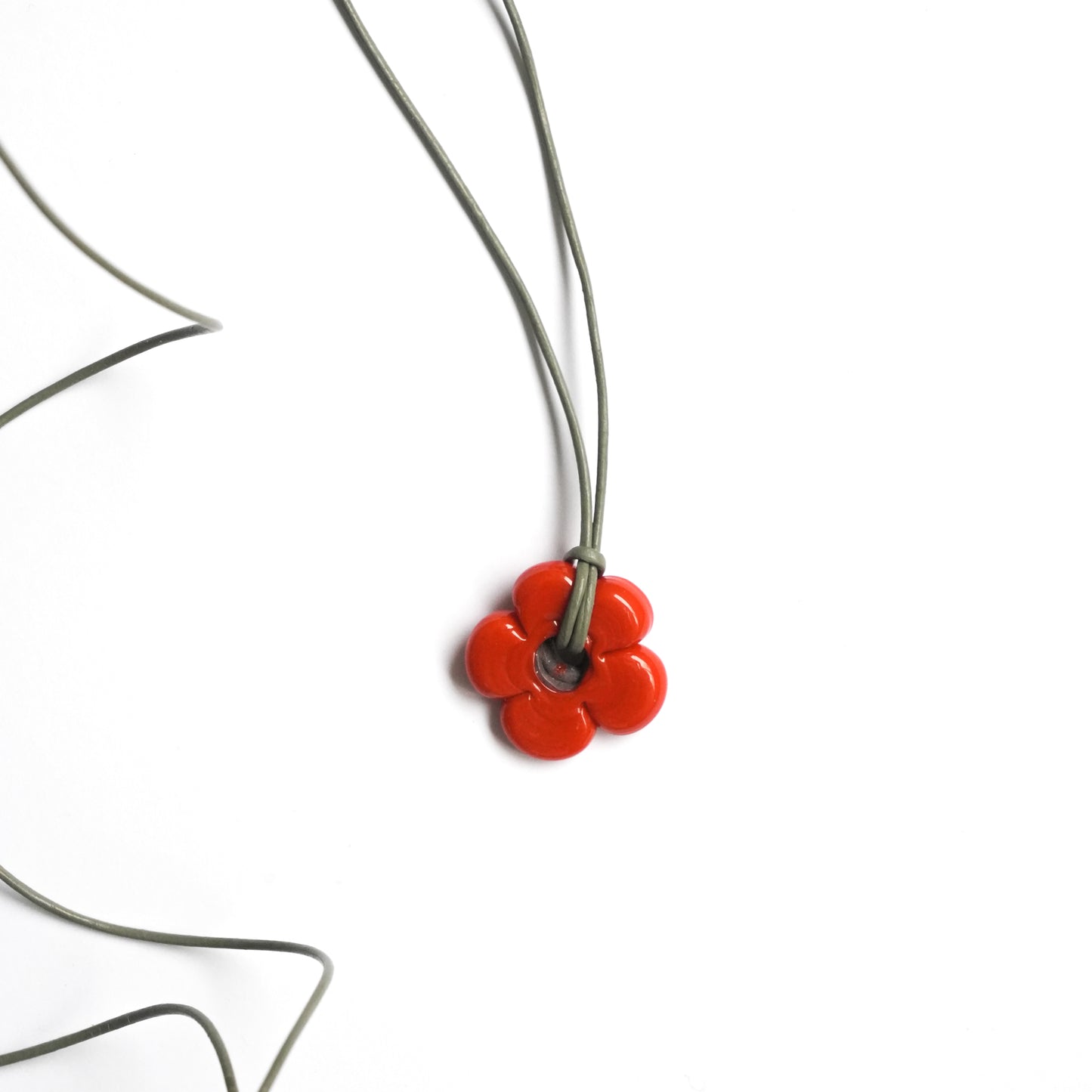 Mini Orange Flower Necklace