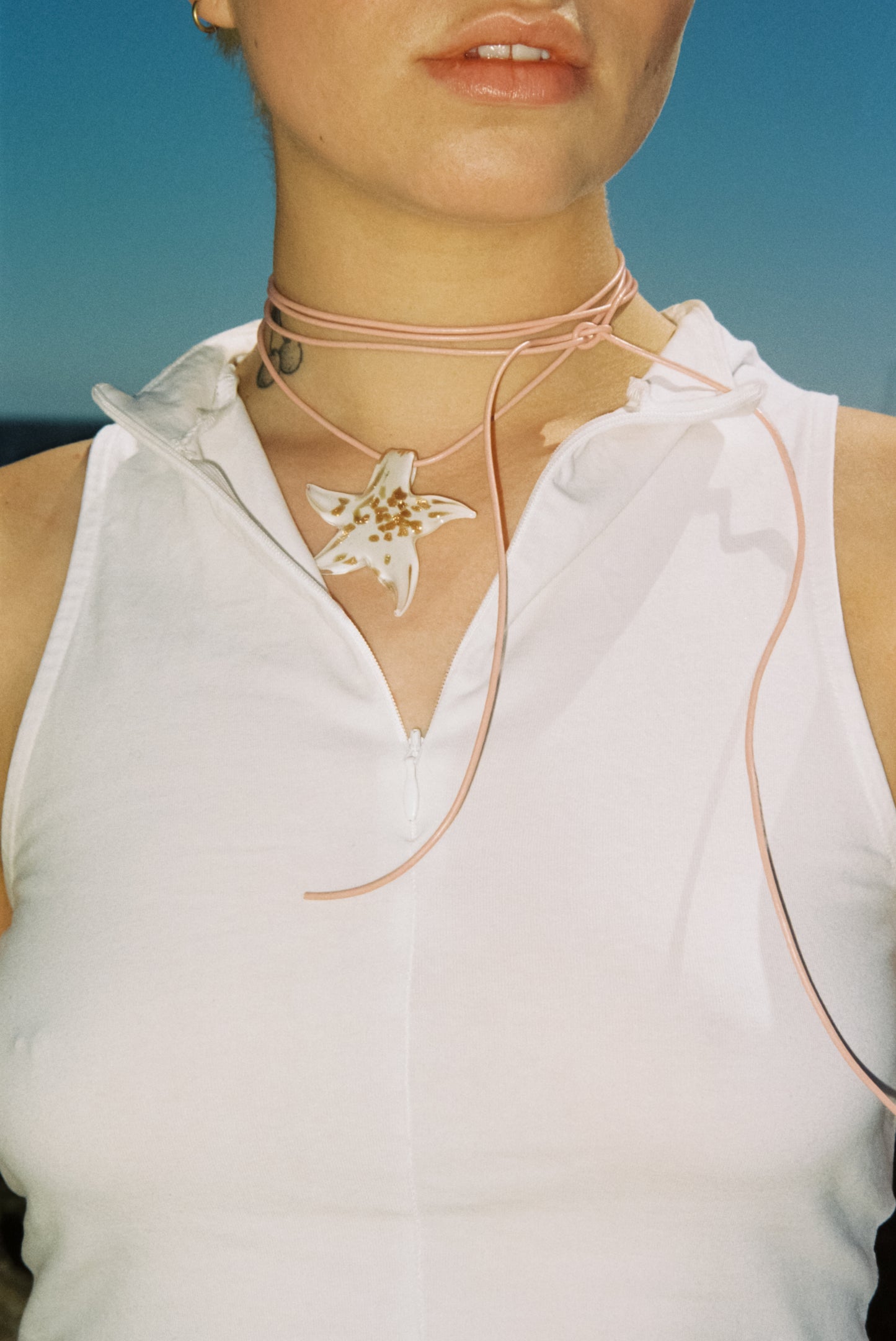 White Starfish Necklace
