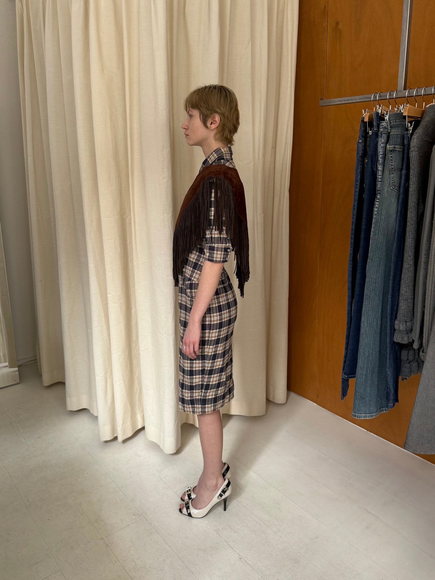 Leather Fringe Poncho