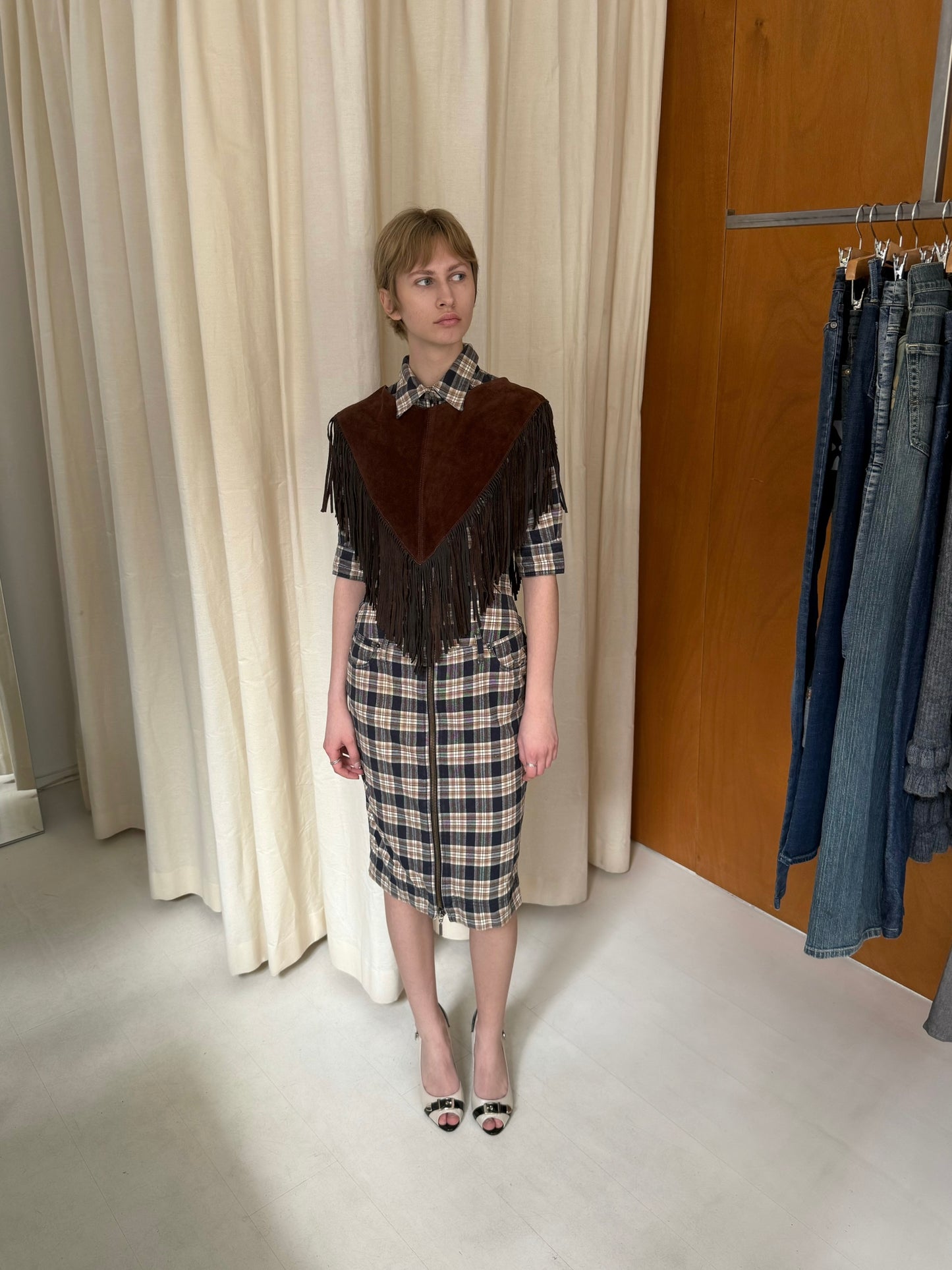 Leather Fringe Poncho