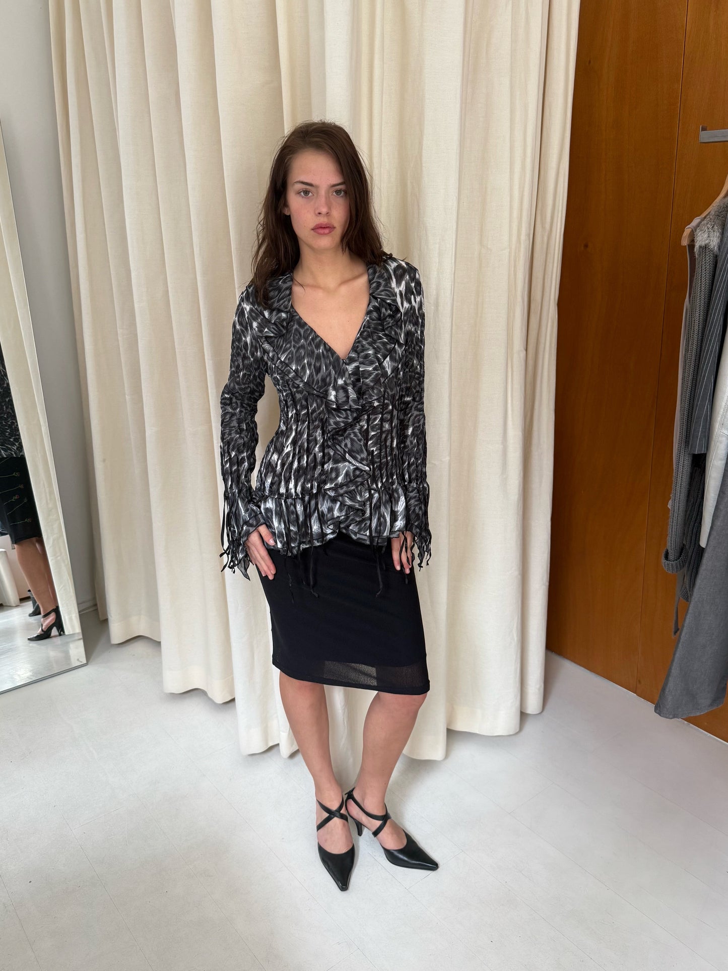 Ruffle Leopard Blouse