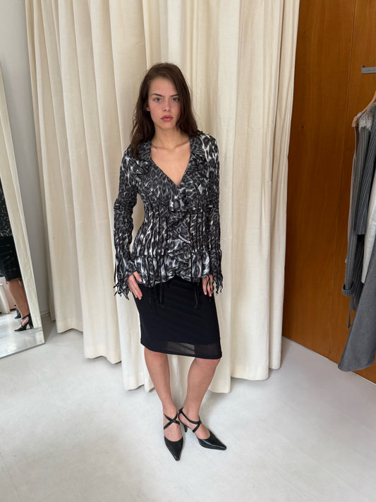 Ruffle Leopard Blouse