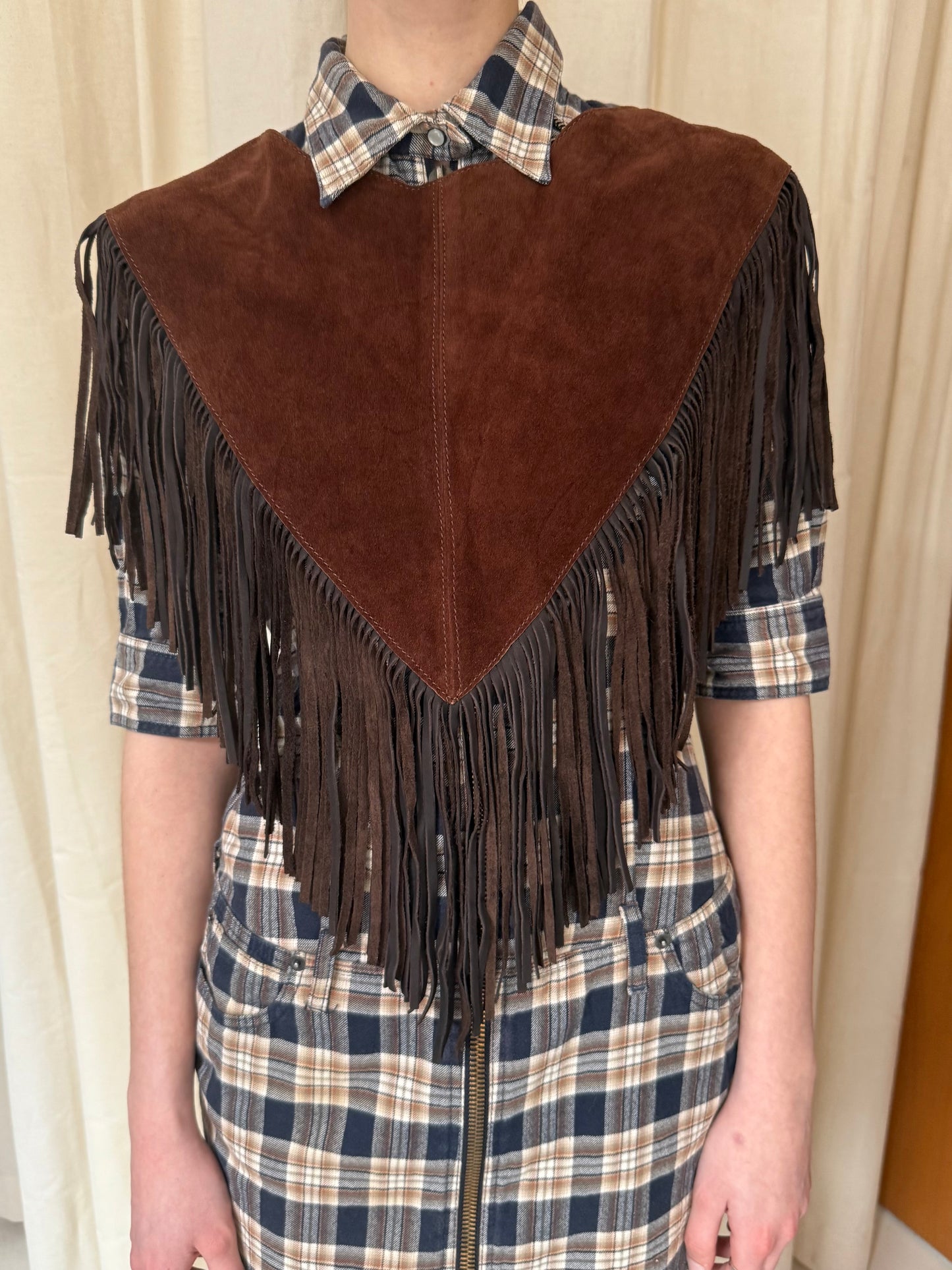 Leather Fringe Poncho