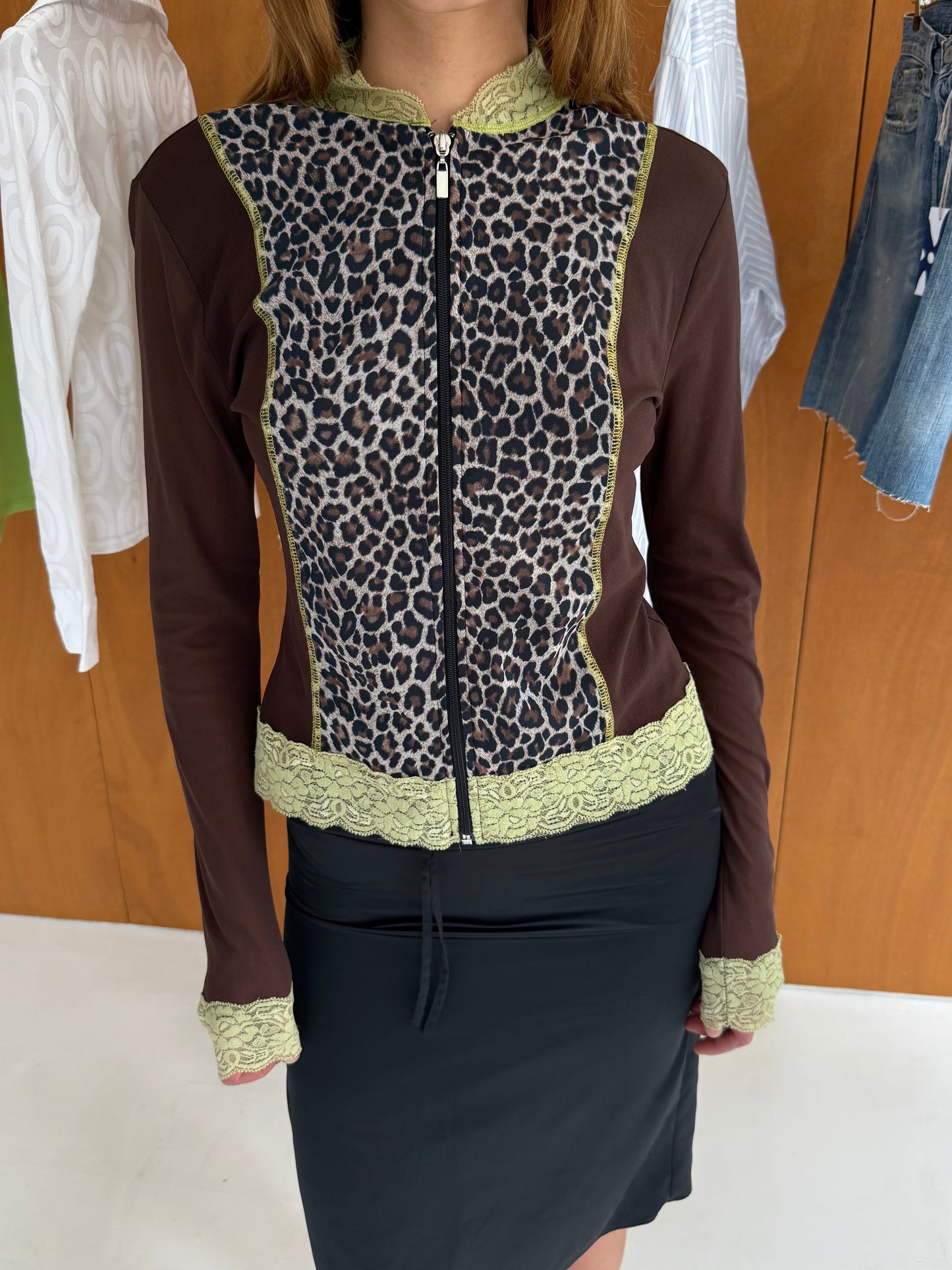 Leopard Zip Top