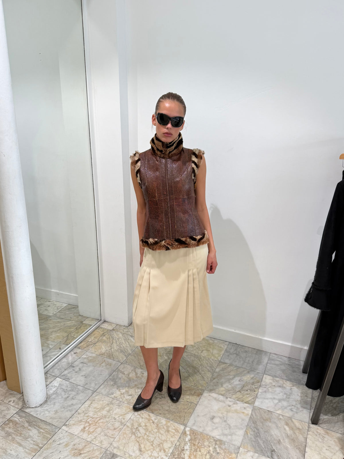 Reversible Leather & Fur Vest