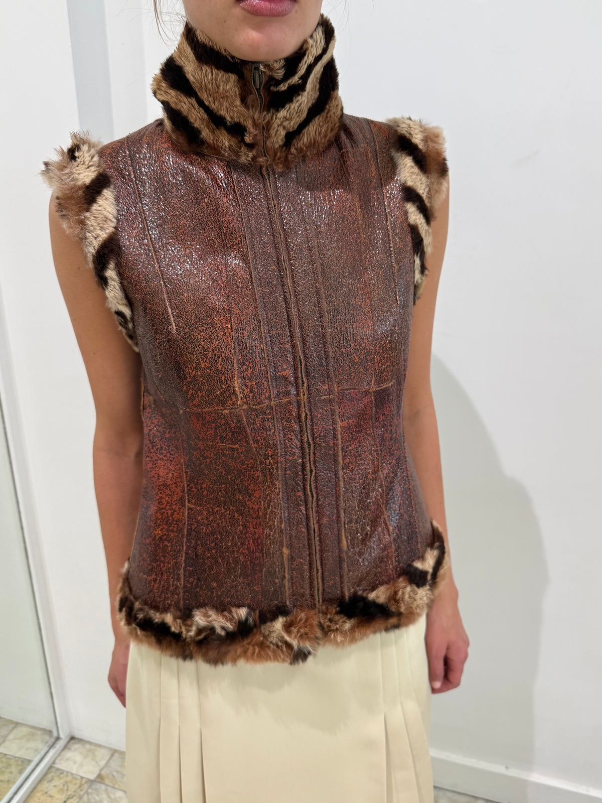 Reversible Leather & Fur Vest