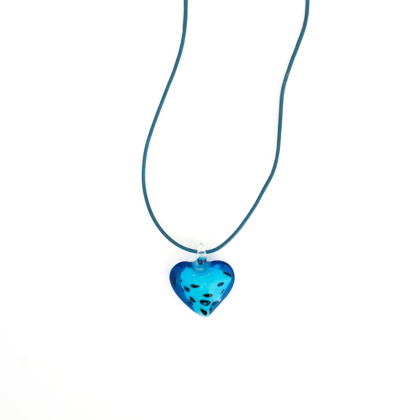 Blue Dotted Heart Necklace
