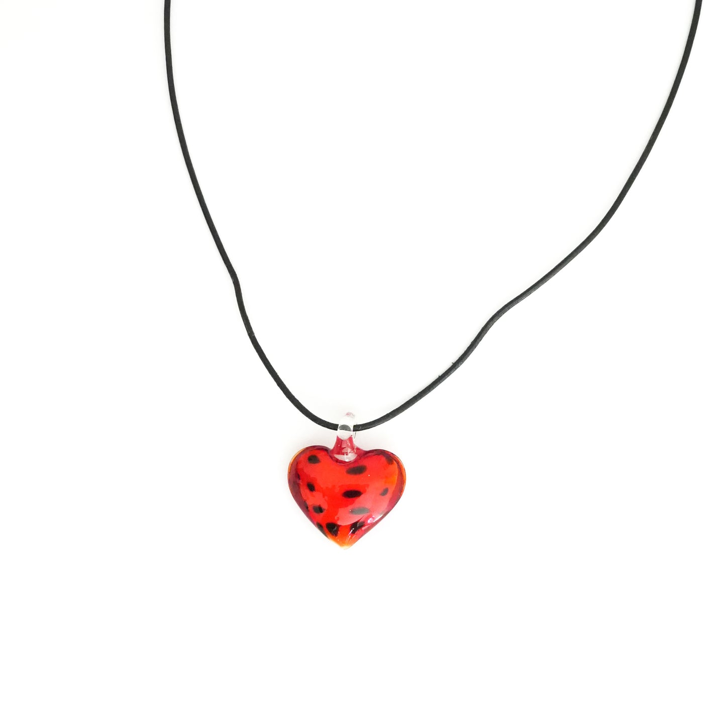 Red Dotted Heart Necklace