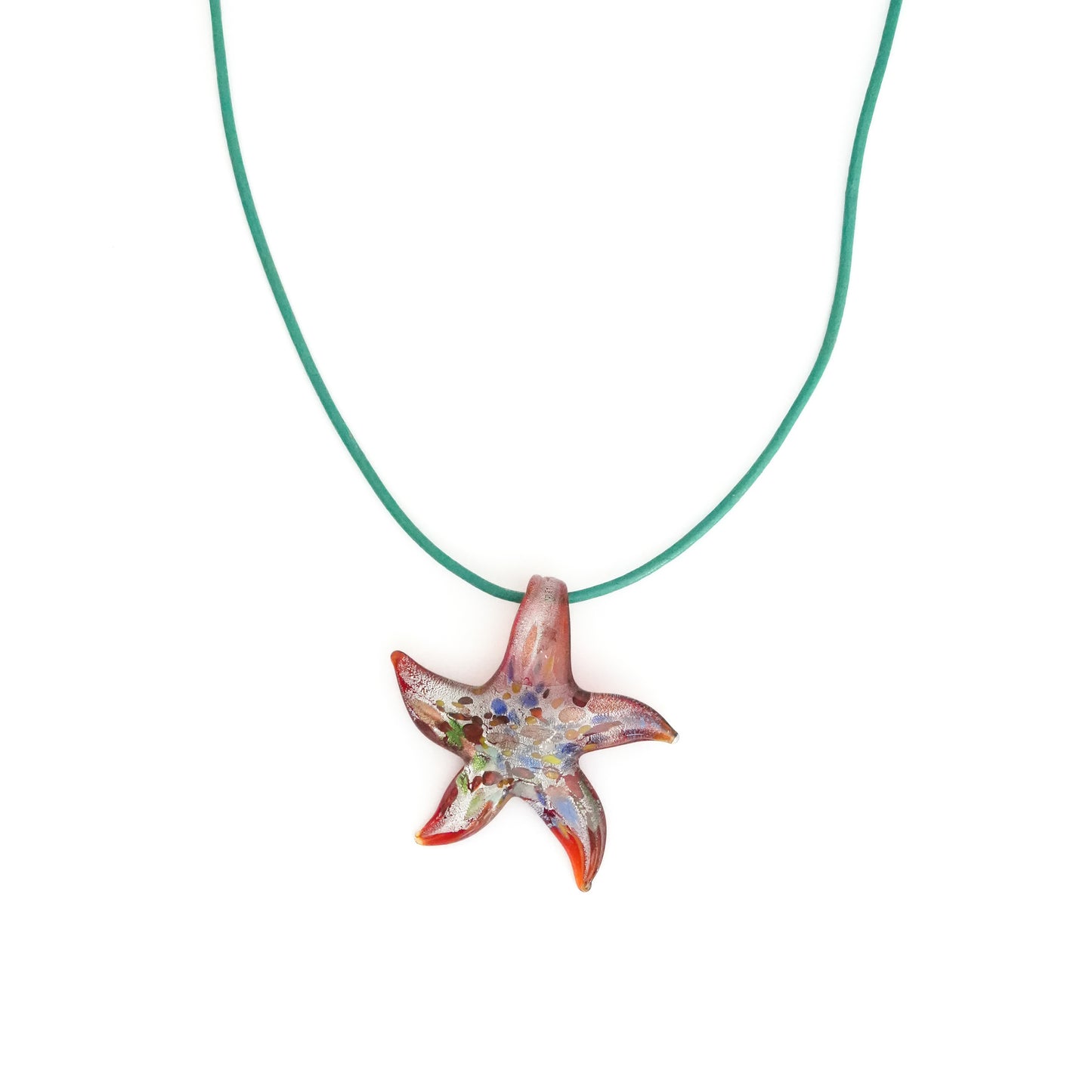Multicolored Red Starfish Necklace