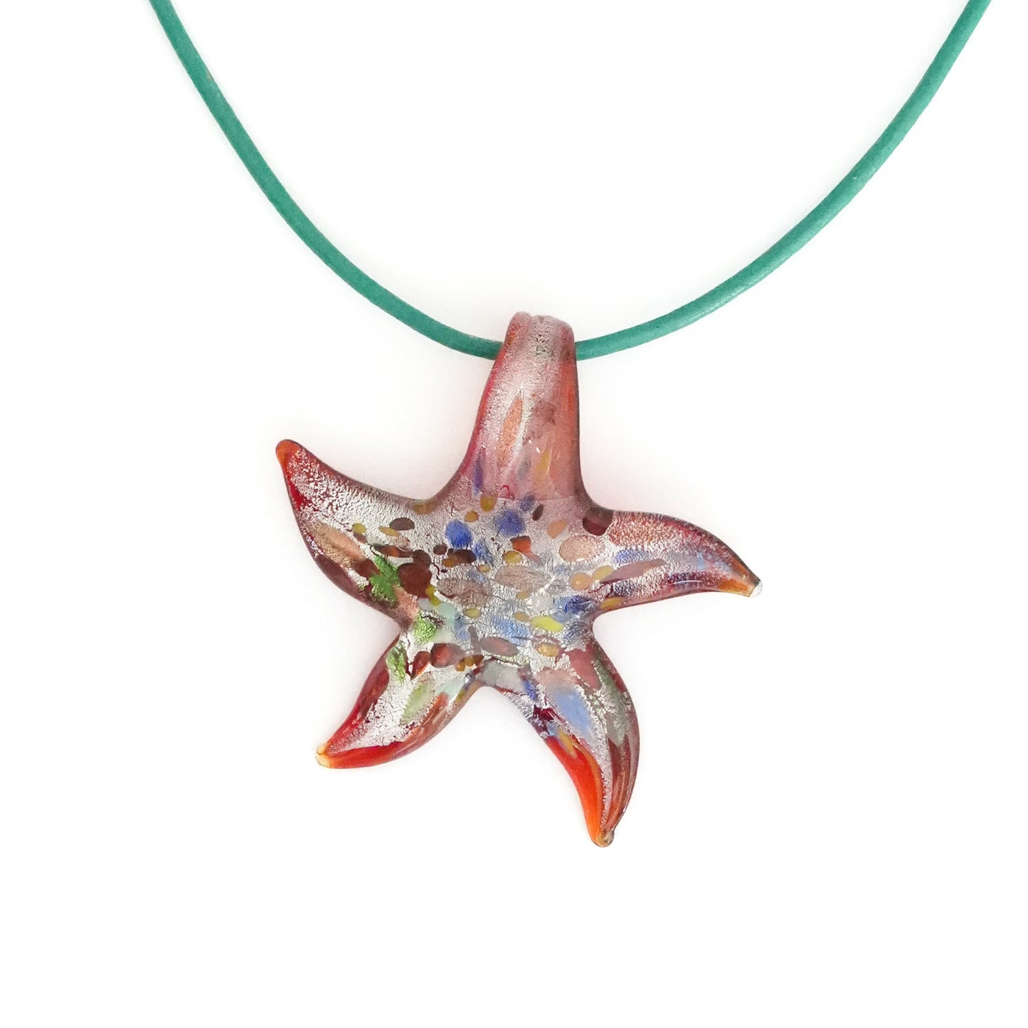 Multicolored Red Starfish Necklace